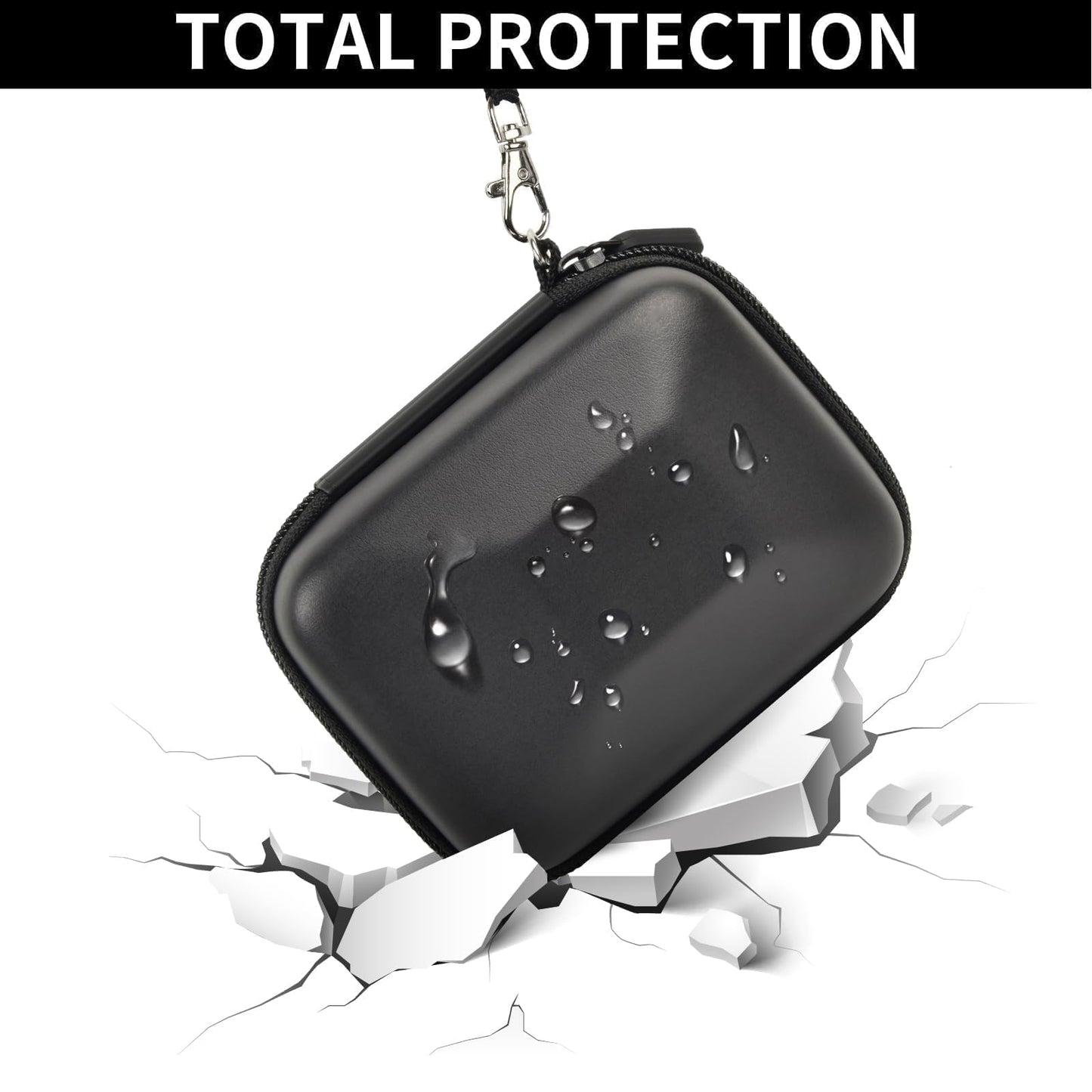 PAIYULE Camera Case for Kodak PIXPRO FZ55/FZ45/WPZ2, Shockproof Hard Shell Camera Case with EVA Foam Insert, SD Card Holder, Mesh Pocket & Hand Strap, Weather-Resistant Travel Case, Black (Case Only)