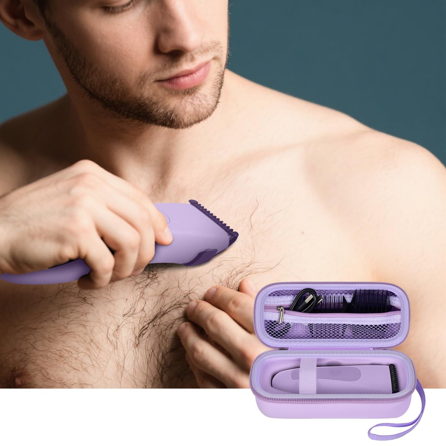 PAIYULE Case for MANSPOT for Meridian Body Hair Trimmer for Men, Electric Beard Shaver Storage Holder for LADYSPOT Pubic Razor and Extra Blade Heads- Box Only (Black)