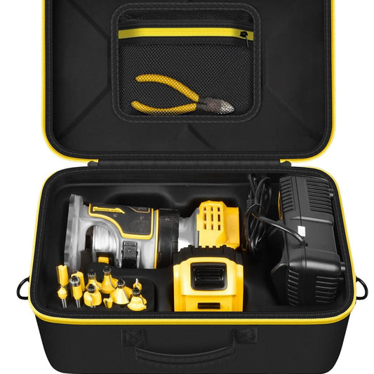 PAIYULE Case for DEWALT 20V Max XR Cordless Router- DCW600B for MtiolHig for Makita Woodworking Tools with Strap, Compact Router Accessories Storage Bag for Battery, Charger, Bits (Box Only)