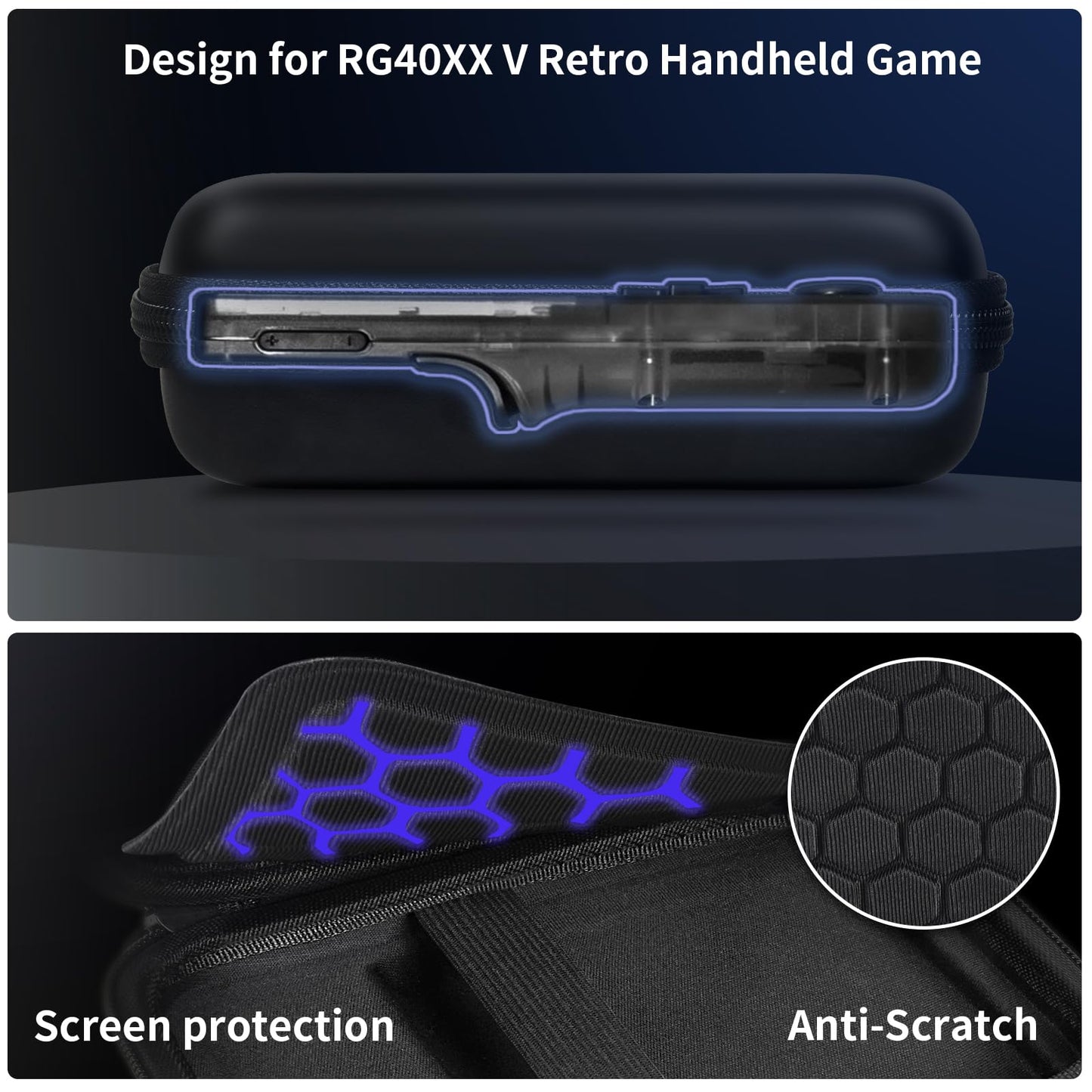 PAIYULE Travel Case for R36S/ RG353V/ RG353VS/ Game Boy Retro Handheld Game Console, Handheld Emulator Storage Holder Organizer, Android Game Console Carrying Bag (Box Only)