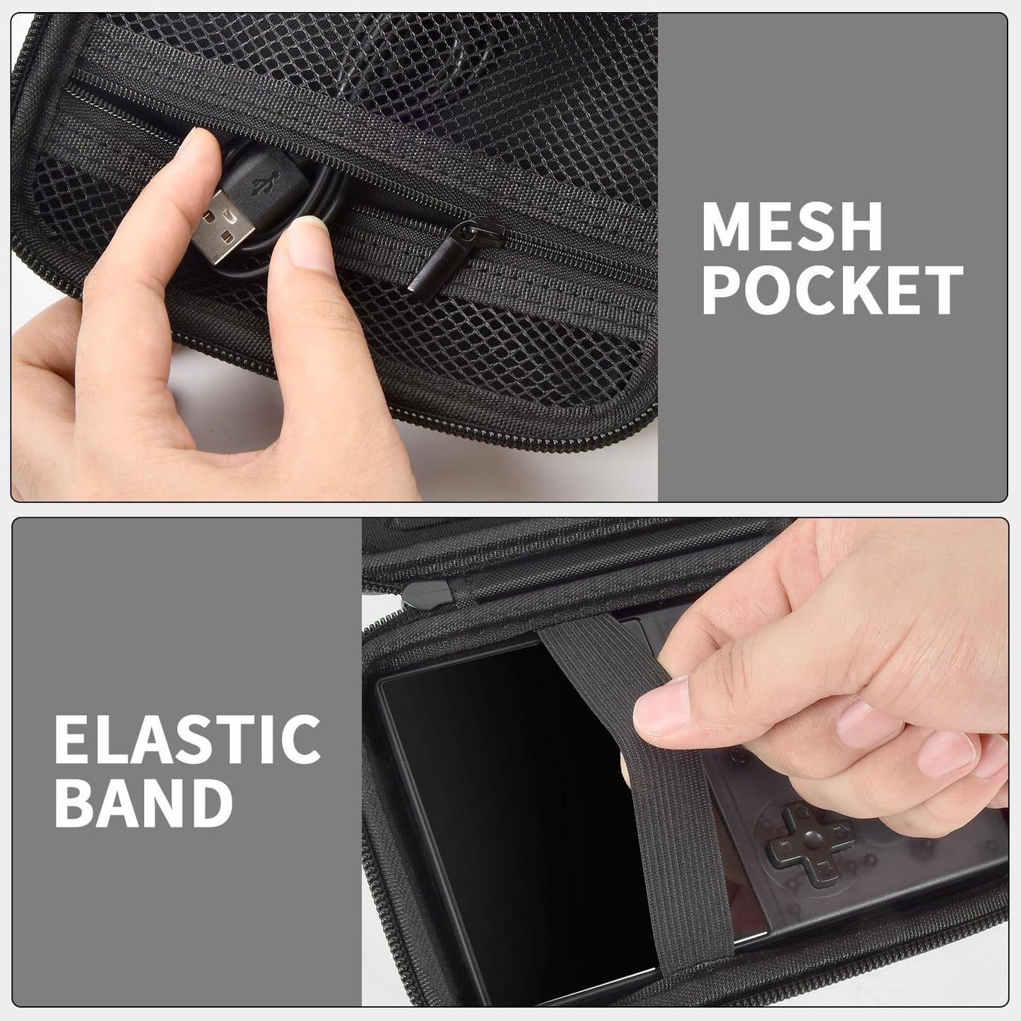 PAIYULE Travel Case for R36S/ RG353V/ RG353VS/ Game Boy Retro Handheld Game Console, Handheld Emulator Storage Holder Organizer, Android Game Console Carrying Bag (Box Only)