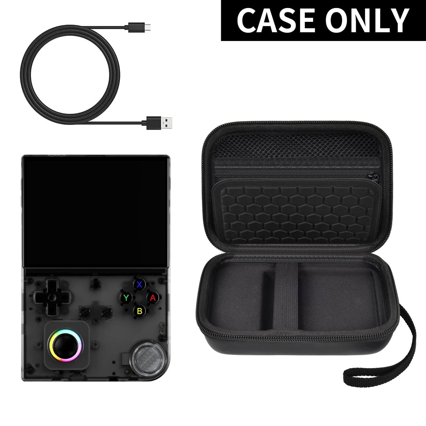 PAIYULE Travel Case for R36S/ RG353V/ RG353VS/ Game Boy Retro Handheld Game Console, Handheld Emulator Storage Holder Organizer, Android Game Console Carrying Bag (Box Only)