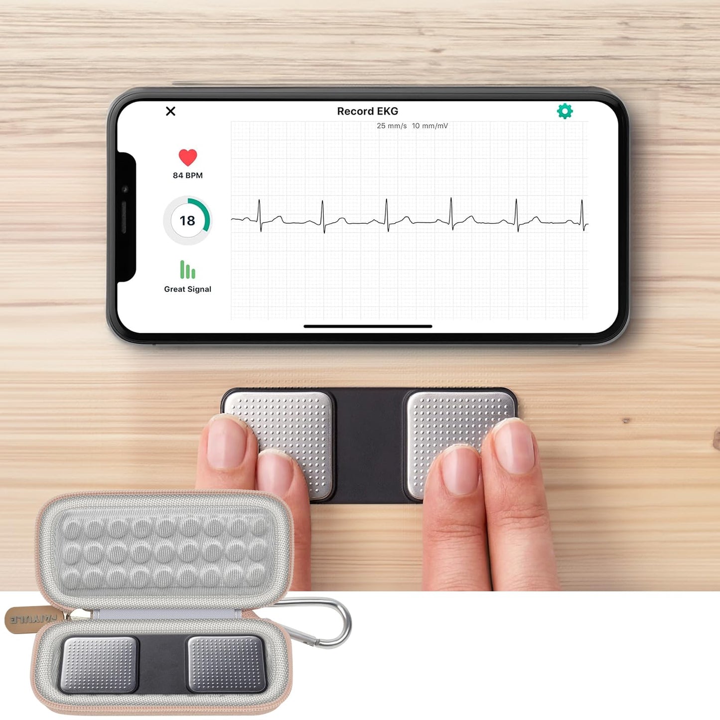 PAIYULE Case for KardiaMobile 6L for EKG Monitor, Compact Holder Also Fits for Sec Portable Heart Rate Monitor, Cardiac Heart Detector (Box Only)