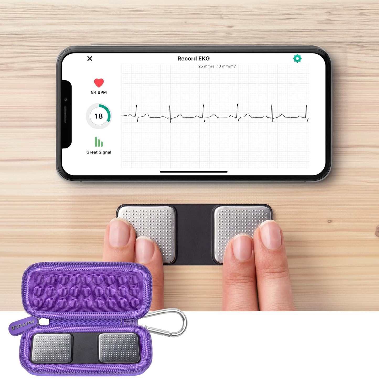 PAIYULE Case for KardiaMobile 6L for EKG Monitor, Compact Holder Also Fits for Sec Portable Heart Rate Monitor, Cardiac Heart Detector (Box Only)