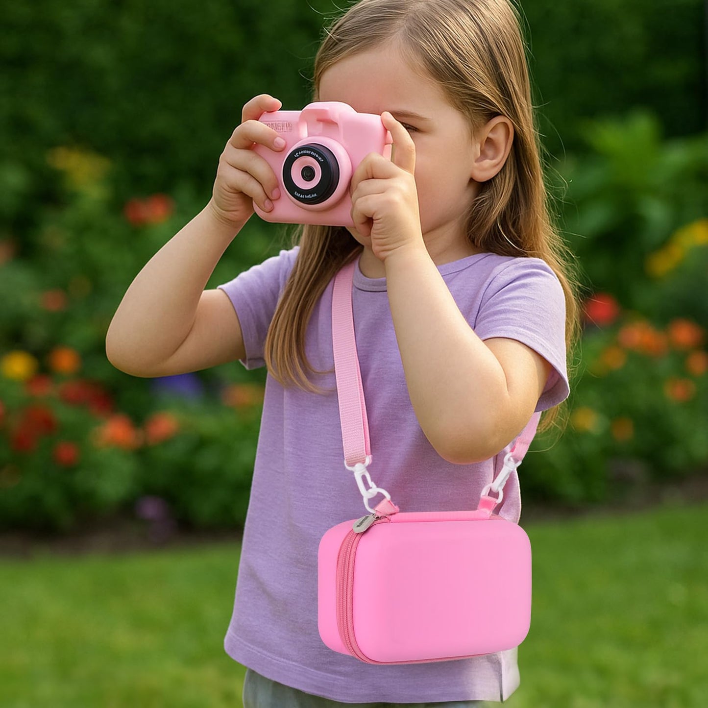 PAIYULE Kids Instant Print Camera Case for ESOXOFFORE Digital Video Cameras with 3 Rolls Paper Refill, Toddler Film Camera Storage Holder Bag with Mesh Pocket for Thermal Paper (Box Only)- Blue