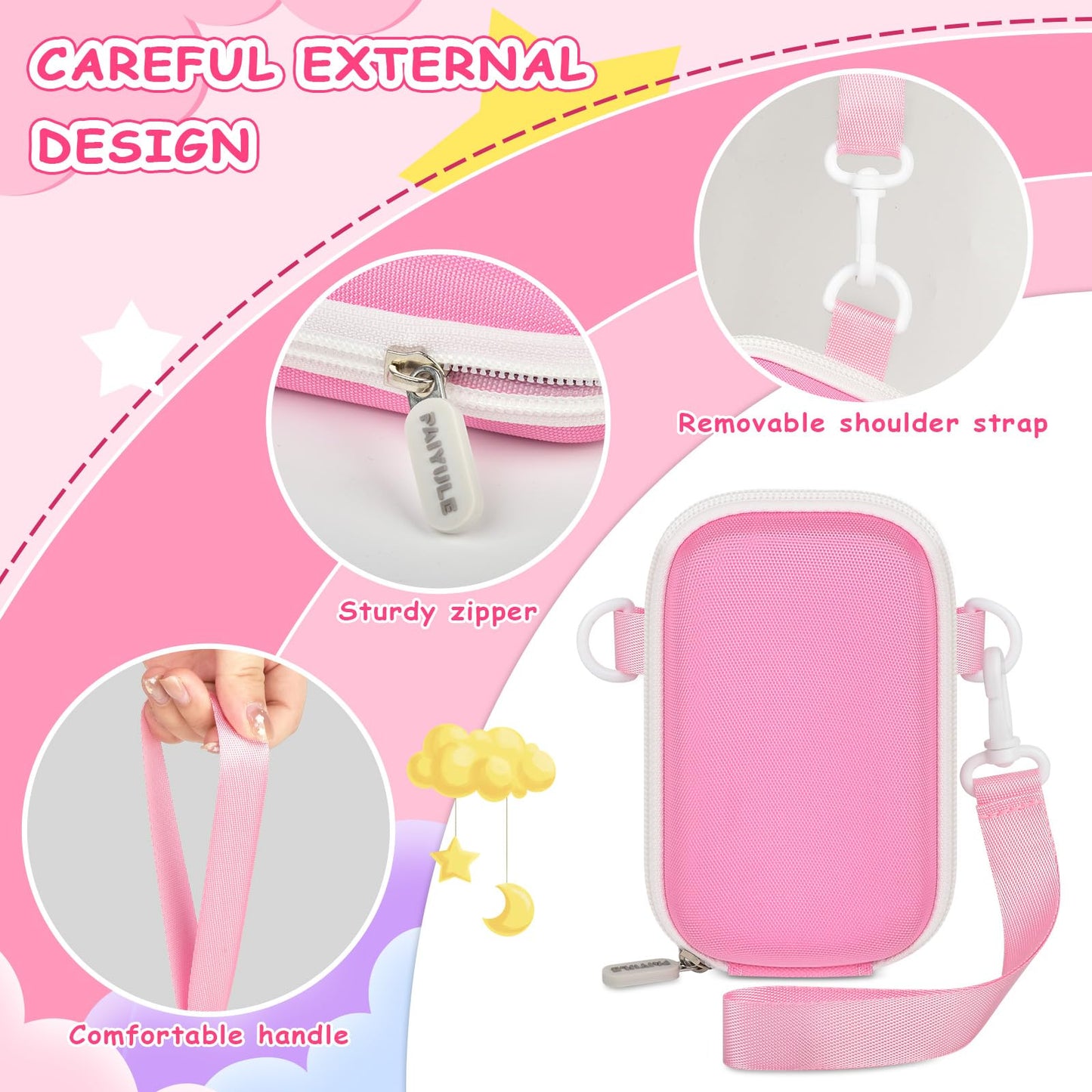 PAIYULE Kids Toys Smartphone Case Compatible with Luoba/for WEOLULI/for Yosfeng/for Joozfee Toddler Learning Play Mini Mobile Cell Phones Storage Holder for SD Cards Accessories- Pink(Box only)