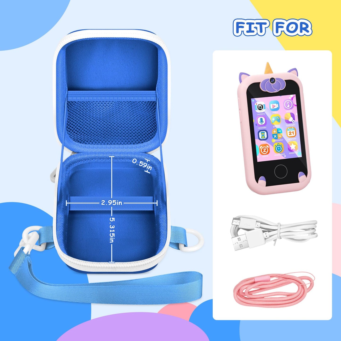 PAIYULE Kids Toys Smartphone Case Compatible with Luoba/for WEOLULI/for Yosfeng/for Joozfee Toddler Learning Play Mini Mobile Cell Phones Storage Holder for SD Cards Accessories- Pink(Box only)