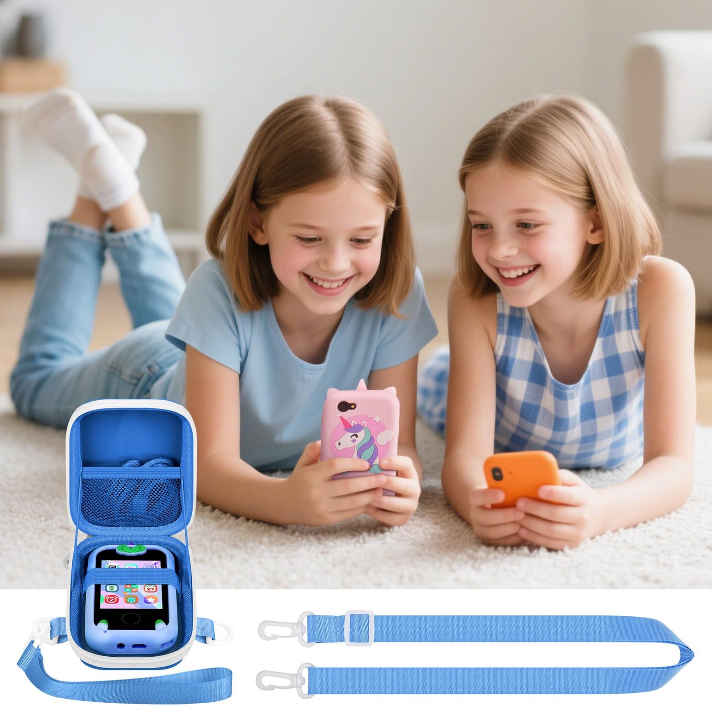 PAIYULE Kids Toys Smartphone Case Compatible with Luoba/for WEOLULI/for Yosfeng/for Joozfee Toddler Learning Play Mini Mobile Cell Phones Storage Holder for SD Cards Accessories- Pink(Box only)