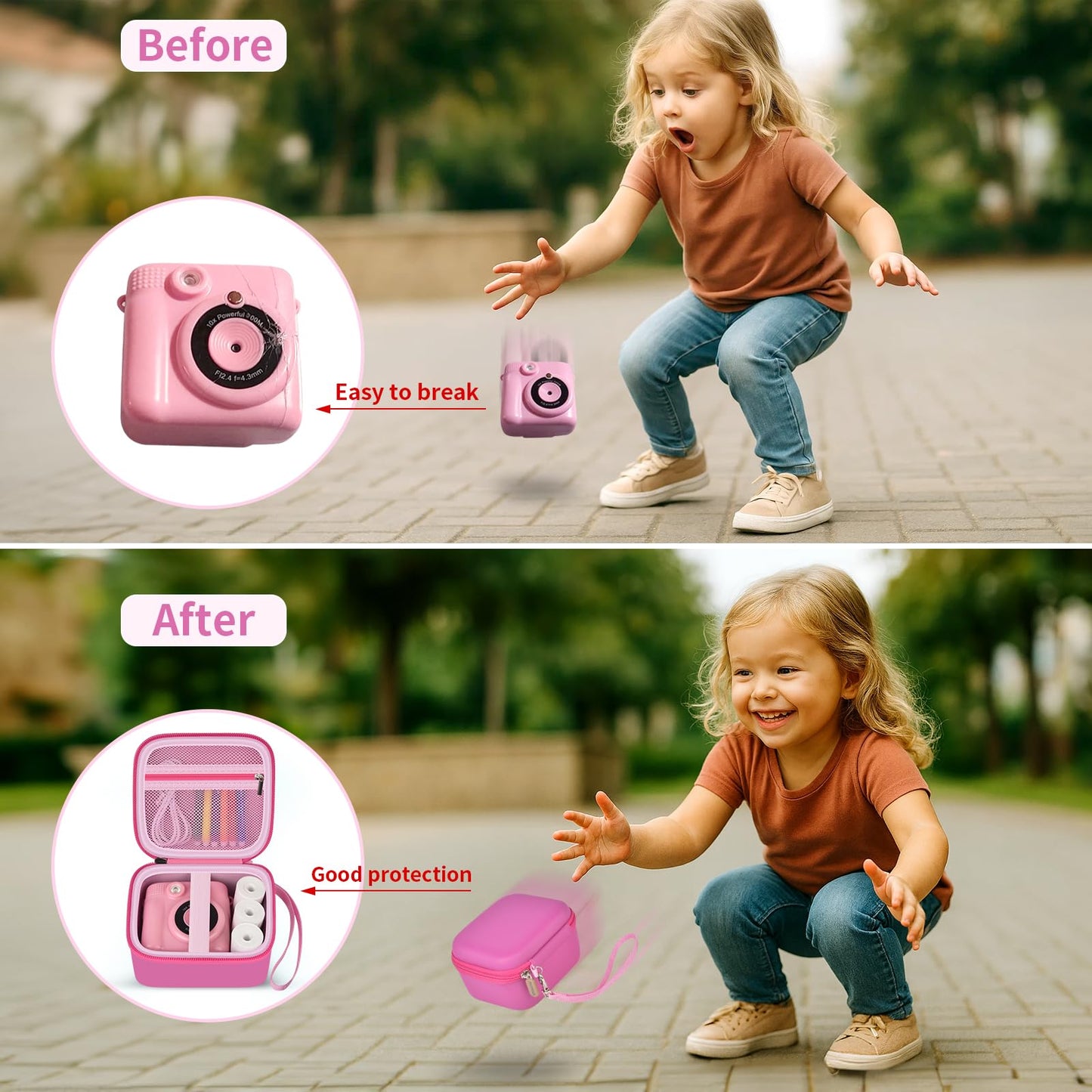 PAIYULE Kids Instant Print Camera Case Compatible with ESOXOFFORE for Dylanto for DUDUDRAGON for GKTZ for ETIKEZ for Dafotil for Careenoah Digital Video Prints Paper Bag (Box Only) Purple