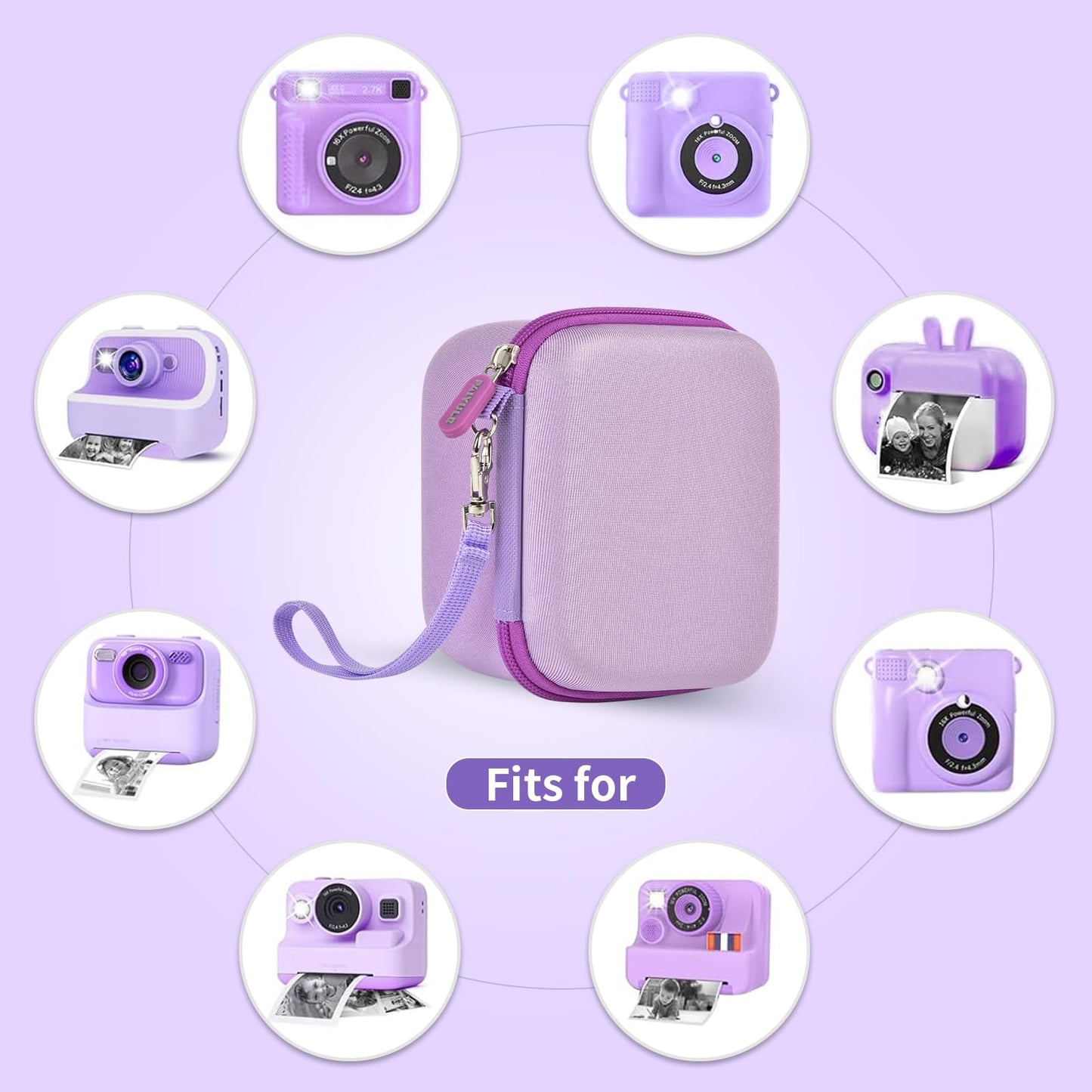 PAIYULE Kids Instant Print Camera Case Compatible with ESOXOFFORE for Dylanto for DUDUDRAGON for GKTZ for ETIKEZ for Dafotil for Careenoah Digital Video Prints Paper Bag (Box Only) Purple