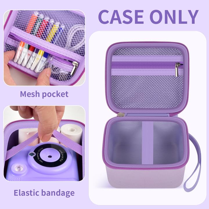 PAIYULE Kids Instant Print Camera Case Compatible with ESOXOFFORE for Dylanto for DUDUDRAGON for GKTZ for ETIKEZ for Dafotil for Careenoah Digital Video Prints Paper Bag (Box Only) Purple