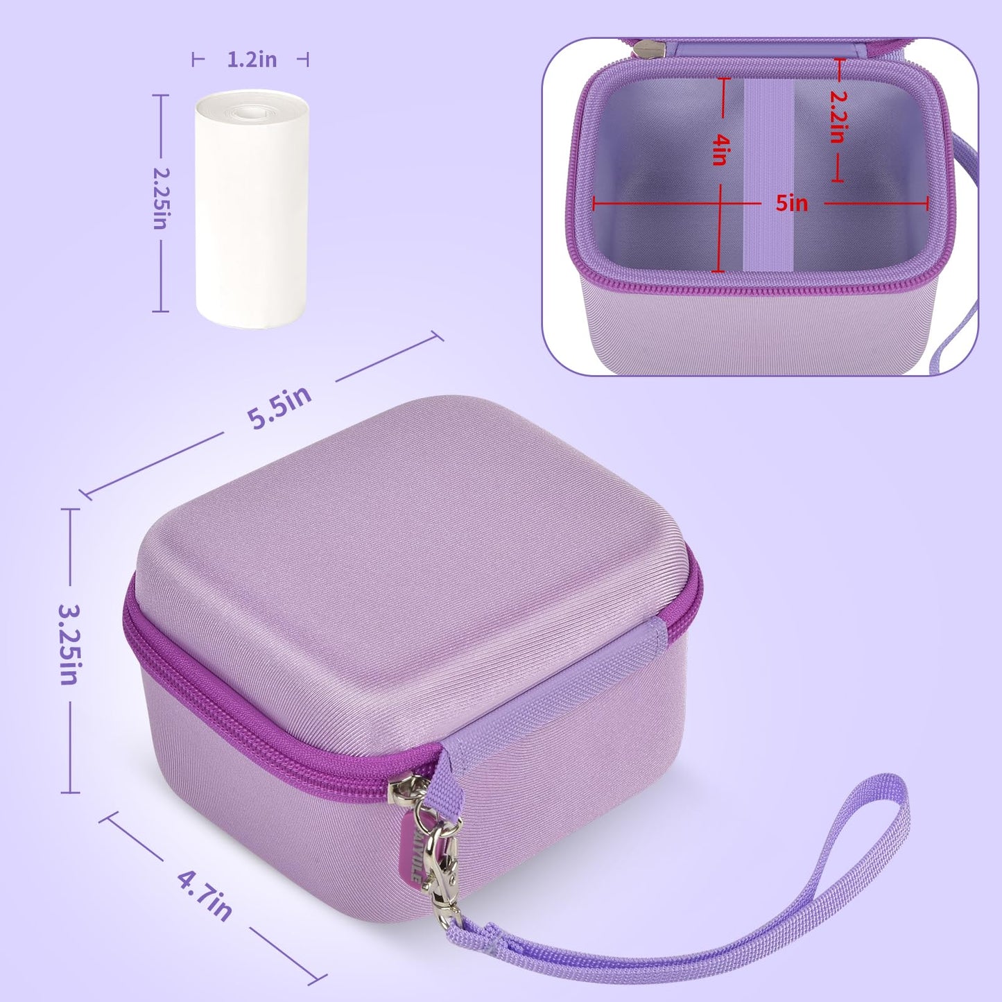 PAIYULE Kids Instant Print Camera Case Compatible with ESOXOFFORE for Dylanto for DUDUDRAGON for GKTZ for ETIKEZ for Dafotil for Careenoah Digital Video Prints Paper Bag (Box Only) Purple