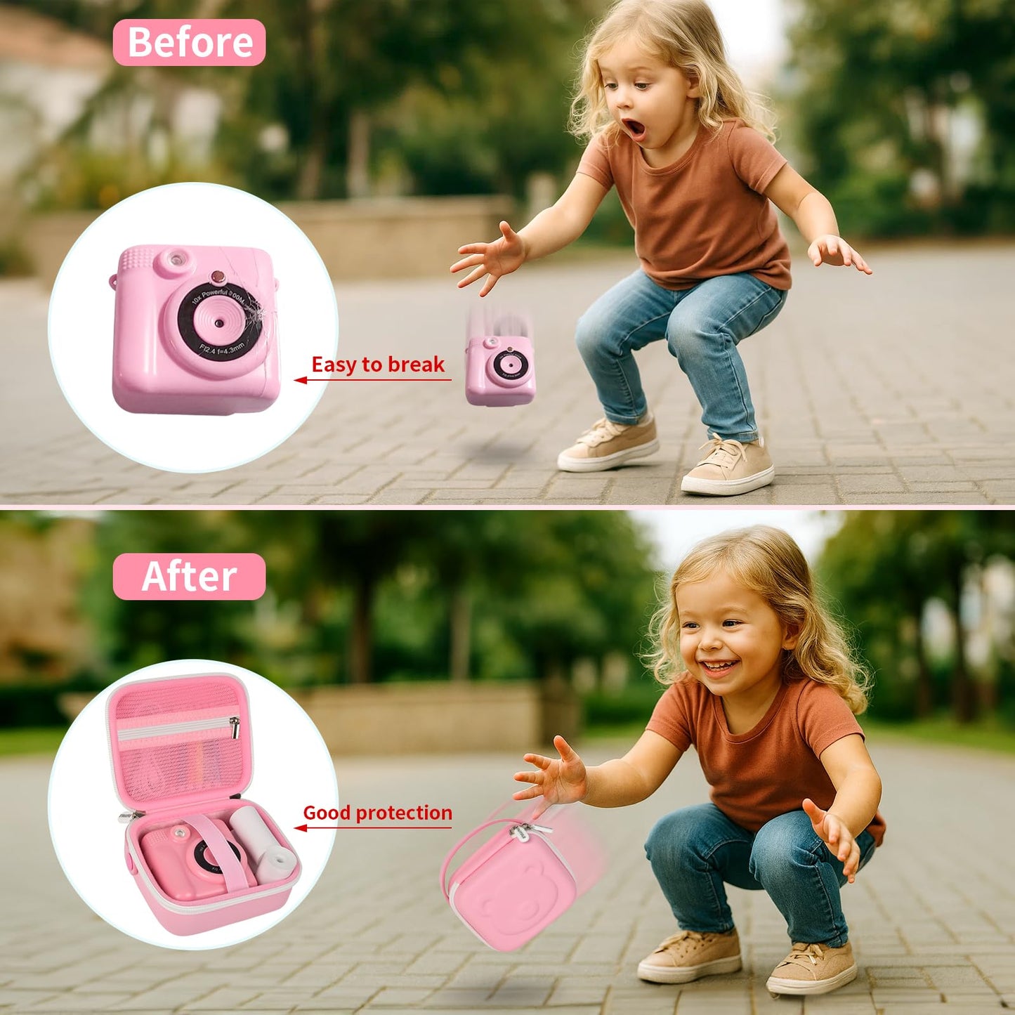 PAIYULE Kids Instant Print Camera Case Compatible with ESOXOFFORE for Dylanto for DUDUDRAGON for GKTZ for ETIKEZ for Dafotil for Careenoah Digital Video Prints Paper Bag (Box Only) Purple