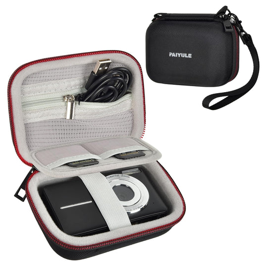 PAIYULE Digital Camera Case for Kodak Pixpro FZ55/ 45 for CAMKORY FHD 1080P, Small Camera Pouch for Canon PowerShot ELPH 180/190 for Sony DSCW830/ 800 for VAHOIALD Vlogging Cameras for Travel (White)