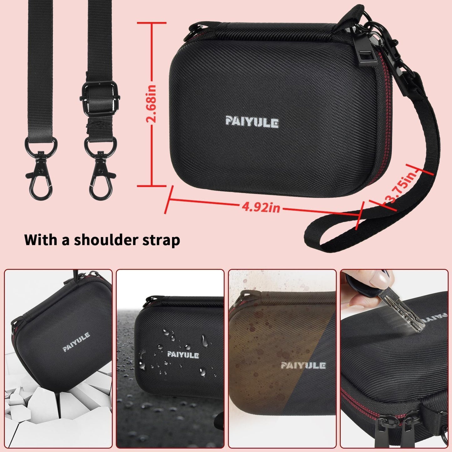 PAIYULE Digital Camera Case for Kodak Pixpro FZ55/ 45 for CAMKORY FHD 1080P, Small Camera Pouch for Canon PowerShot ELPH 180/190 for Sony DSCW830/ 800 for VAHOIALD Vlogging Cameras for Travel (White)