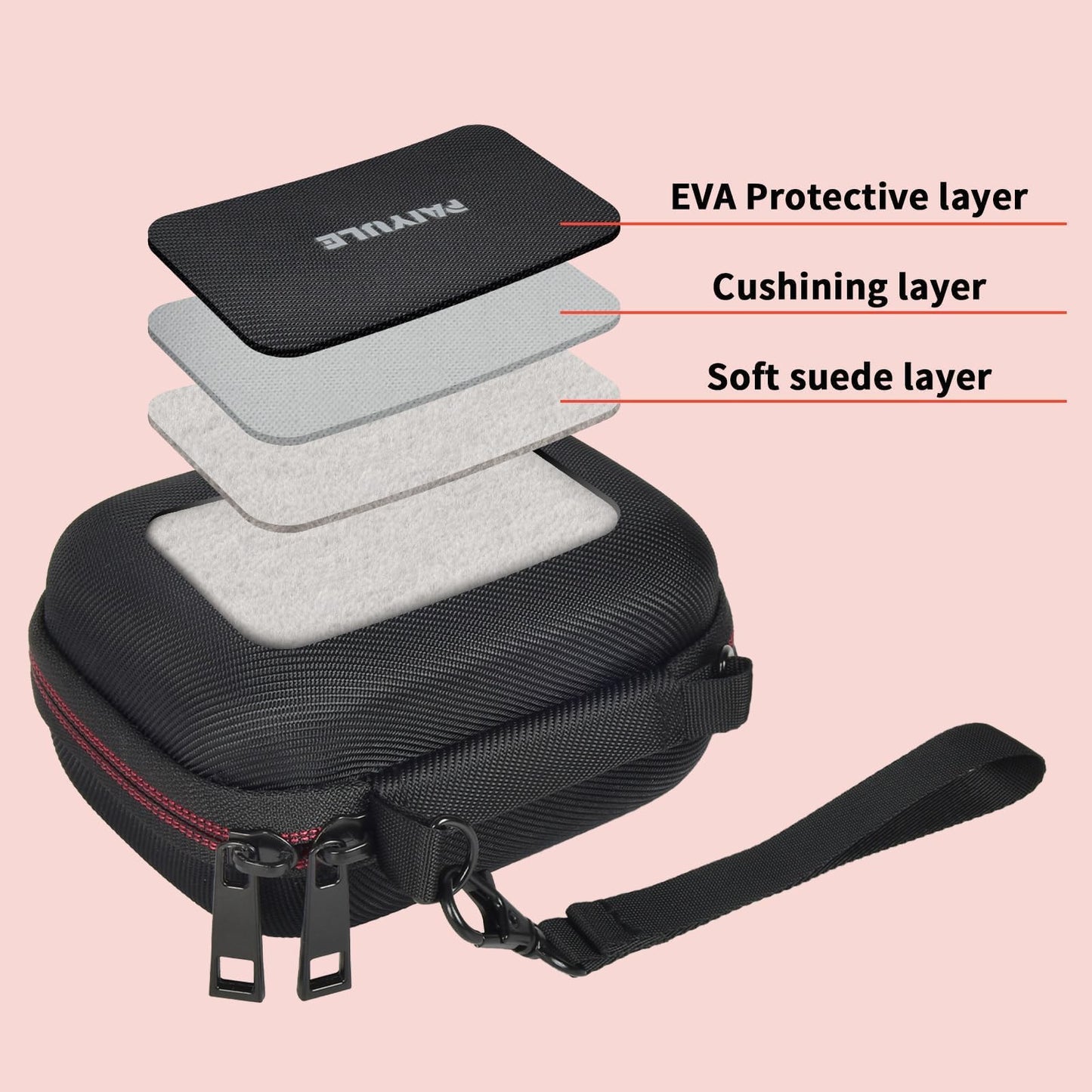 PAIYULE Digital Camera Case for Kodak Pixpro FZ55/ 45 for CAMKORY FHD 1080P, Small Camera Pouch for Canon PowerShot ELPH 180/190 for Sony DSCW830/ 800 for VAHOIALD Vlogging Cameras for Travel (White)