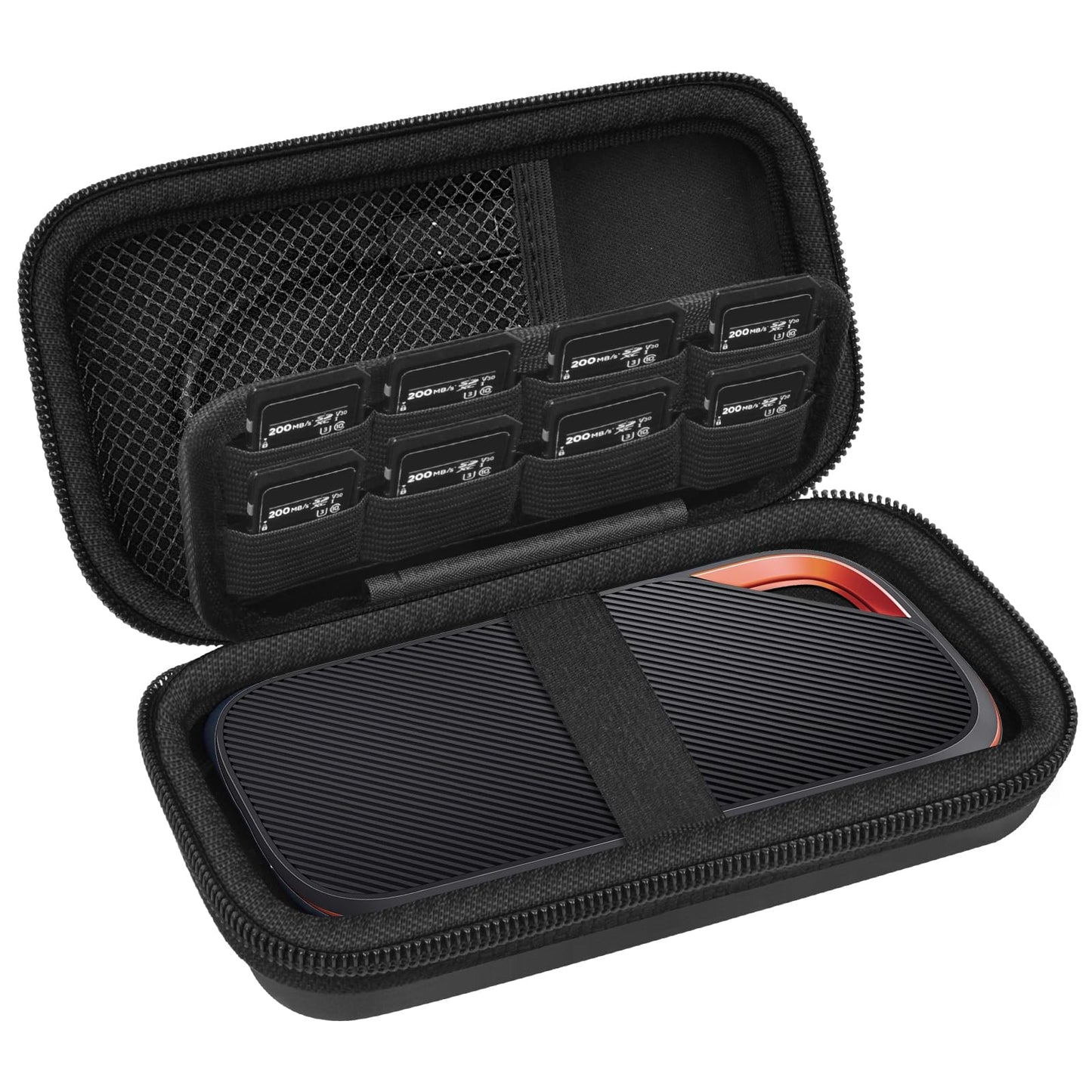 PAIYULE Case for SanDisk Extreme PRO Portable SSD with USB4, for SanDisk 2TB 4TB Solid State Drives, Memory Cards, SD Cards Storage Holder Organizer(Box Only)- Black