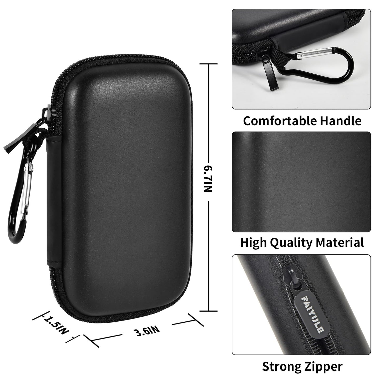 PAIYULE Case for SanDisk Extreme PRO Portable SSD with USB4, for SanDisk 2TB 4TB Solid State Drives, Memory Cards, SD Cards Storage Holder Organizer(Box Only)- Black