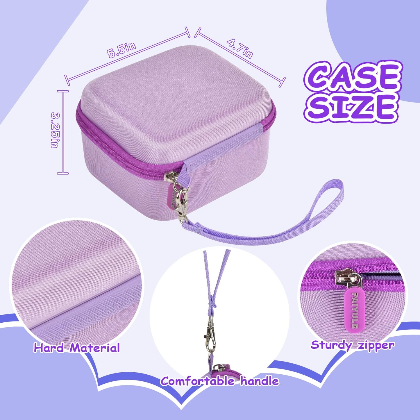Kids Instant Print Camera Case with 3 Rolls Print Paper for Dylanto for Cimizi for Gofunly for HiMont for TIATUA for ESOXOFFORE for DUDUDRAGON for GKTZ for ETIKEZ Digital Video Bag (Box Only) Purple