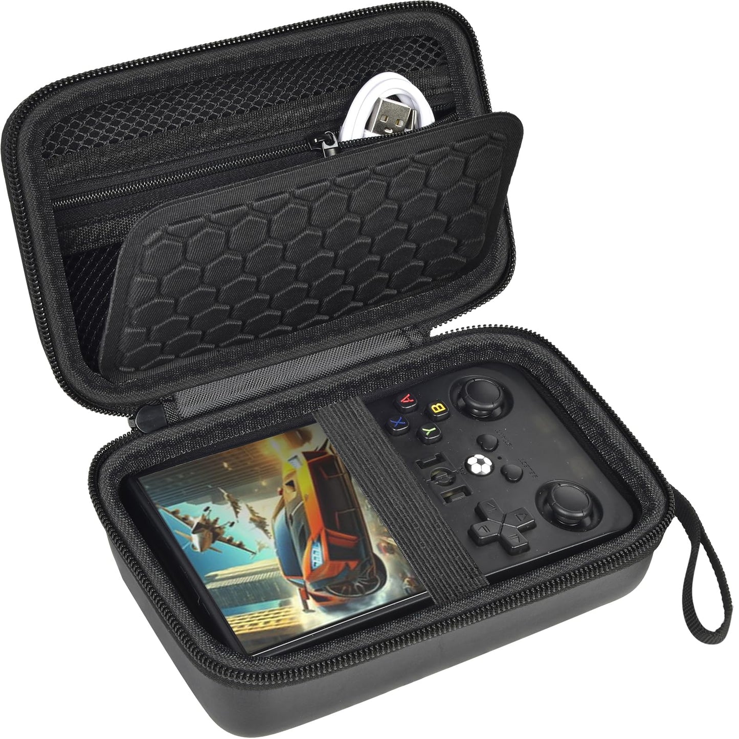 PAIYULE Travel Case for R36S/ RG353V/ RG353VS/ Game Boy Retro Handheld Game Console, Handheld Emulator Storage Holder Organizer, Android Game Console Carrying Bag (Box Only)