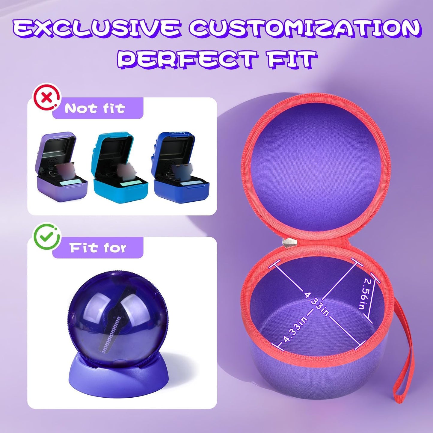 PAIYULE Case for Bitzee Hamster Ball Interactive Toy, Protective EVA Storage Box for Magicals Digital Pet & Stand, Travel Carrying Bag Accessories for Kids (Case Only)