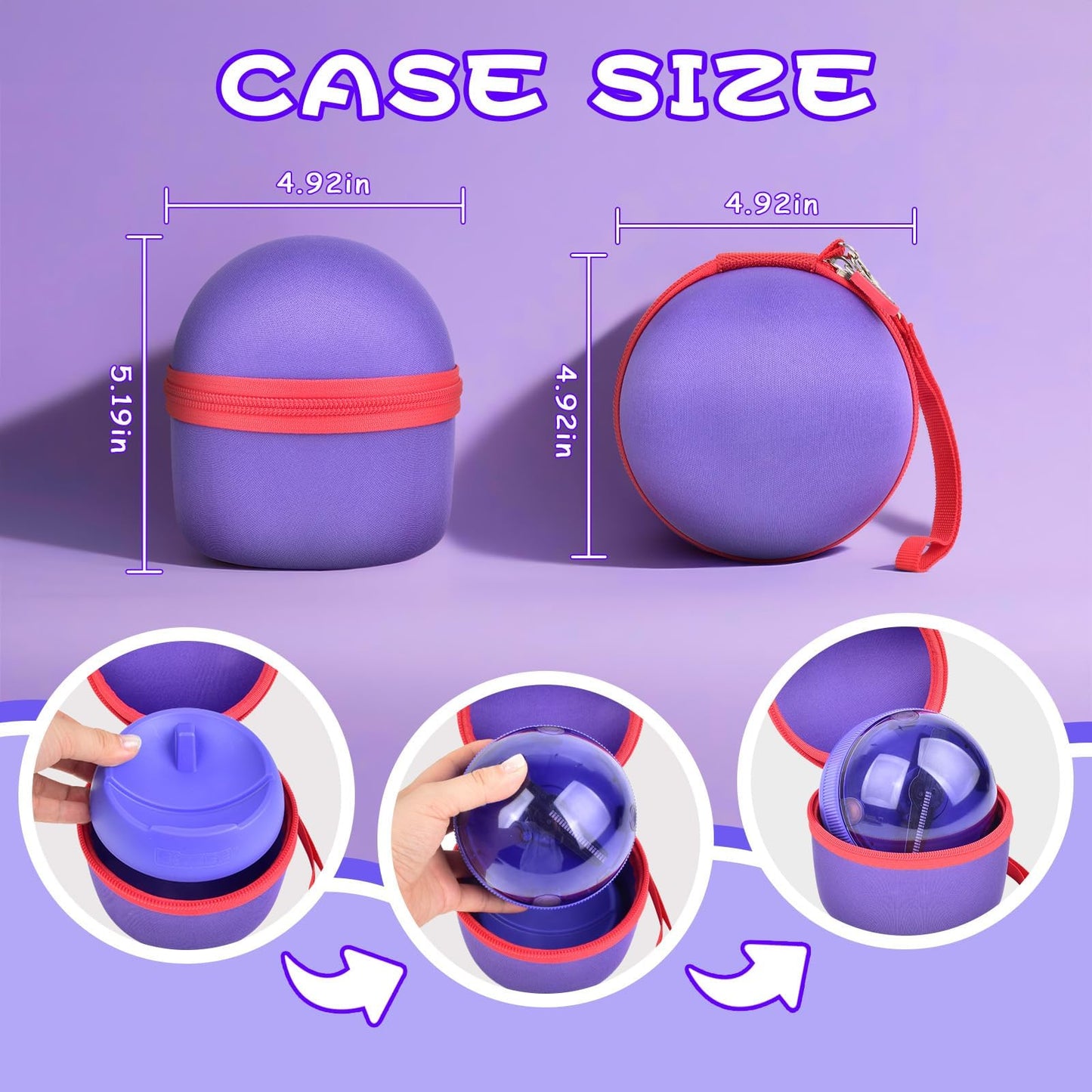 PAIYULE Case for Bitzee Hamster Ball Interactive Toy, Protective EVA Storage Box for Magicals Digital Pet & Stand, Travel Carrying Bag Accessories for Kids (Case Only)