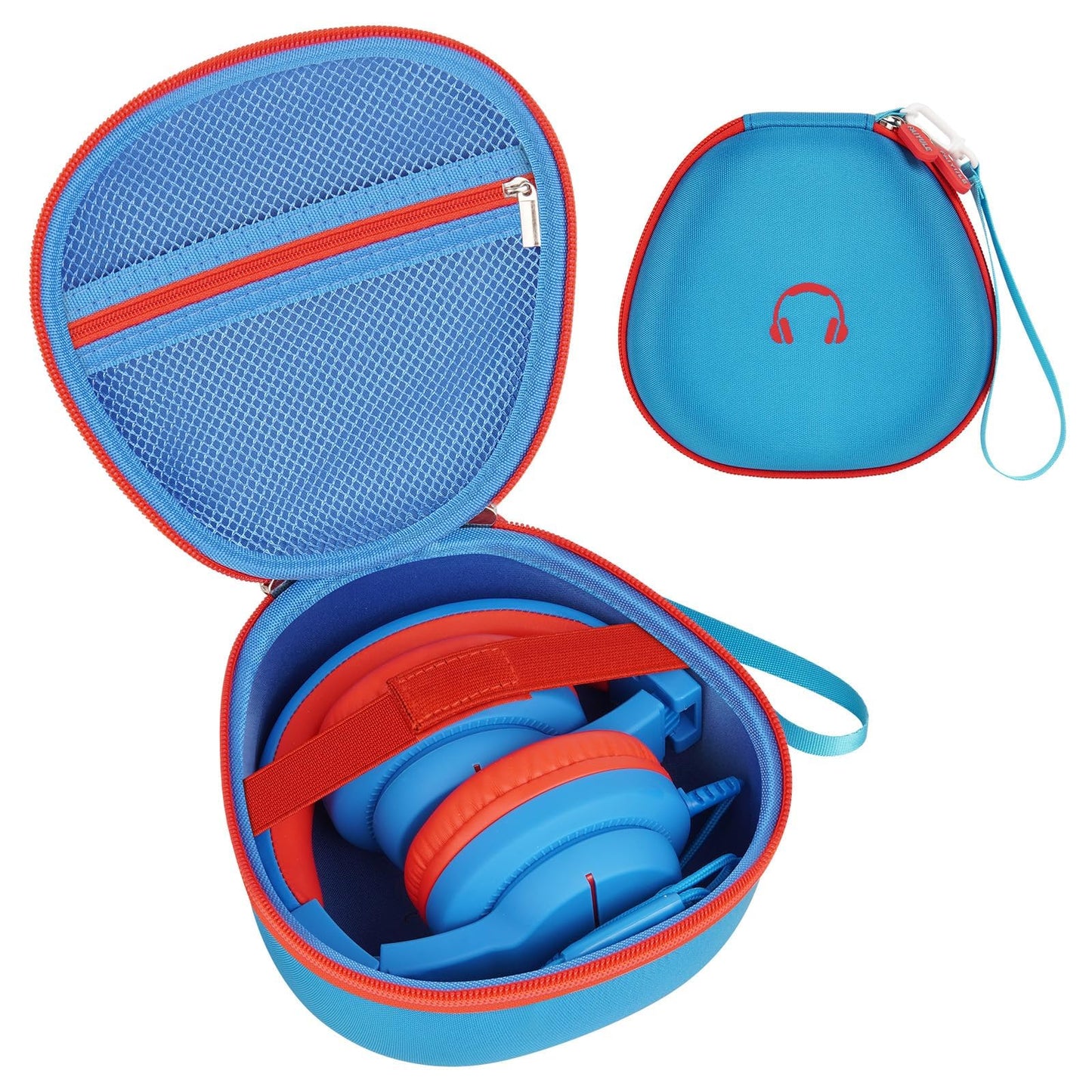 PAIYULE Kids Headphones Case for iClever/for EarFun/for JoySpark/for QearFun/for Candy Bila/for IMYB Foldable Wired Headphones, Earphone Storage for Kid Bluetooth Over Ear Headse - Blue(Box Only)