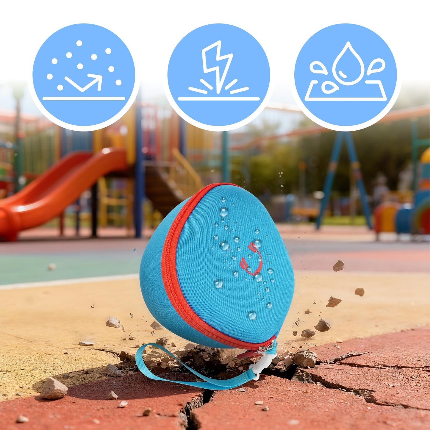 PAIYULE Kids Headphones Case for iClever/for EarFun/for JoySpark/for QearFun/for Candy Bila/for IMYB Foldable Wired Headphones, Earphone Storage for Kid Bluetooth Over Ear Headse - Blue(Box Only)
