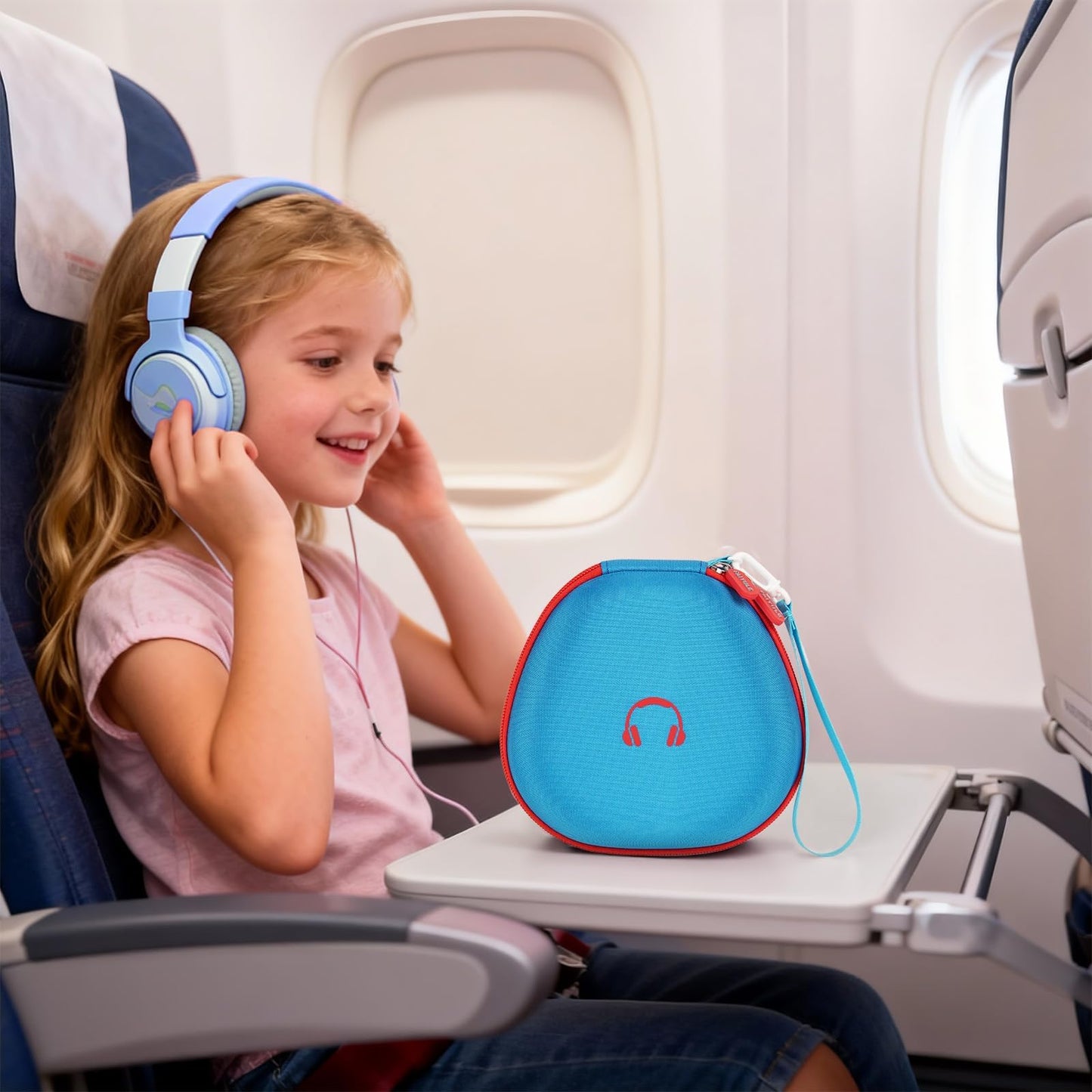 PAIYULE Kids Headphones Case for iClever/for EarFun/for JoySpark/for QearFun/for Candy Bila/for IMYB Foldable Wired Headphones, Earphone Storage for Kid Bluetooth Over Ear Headse - Blue(Box Only)