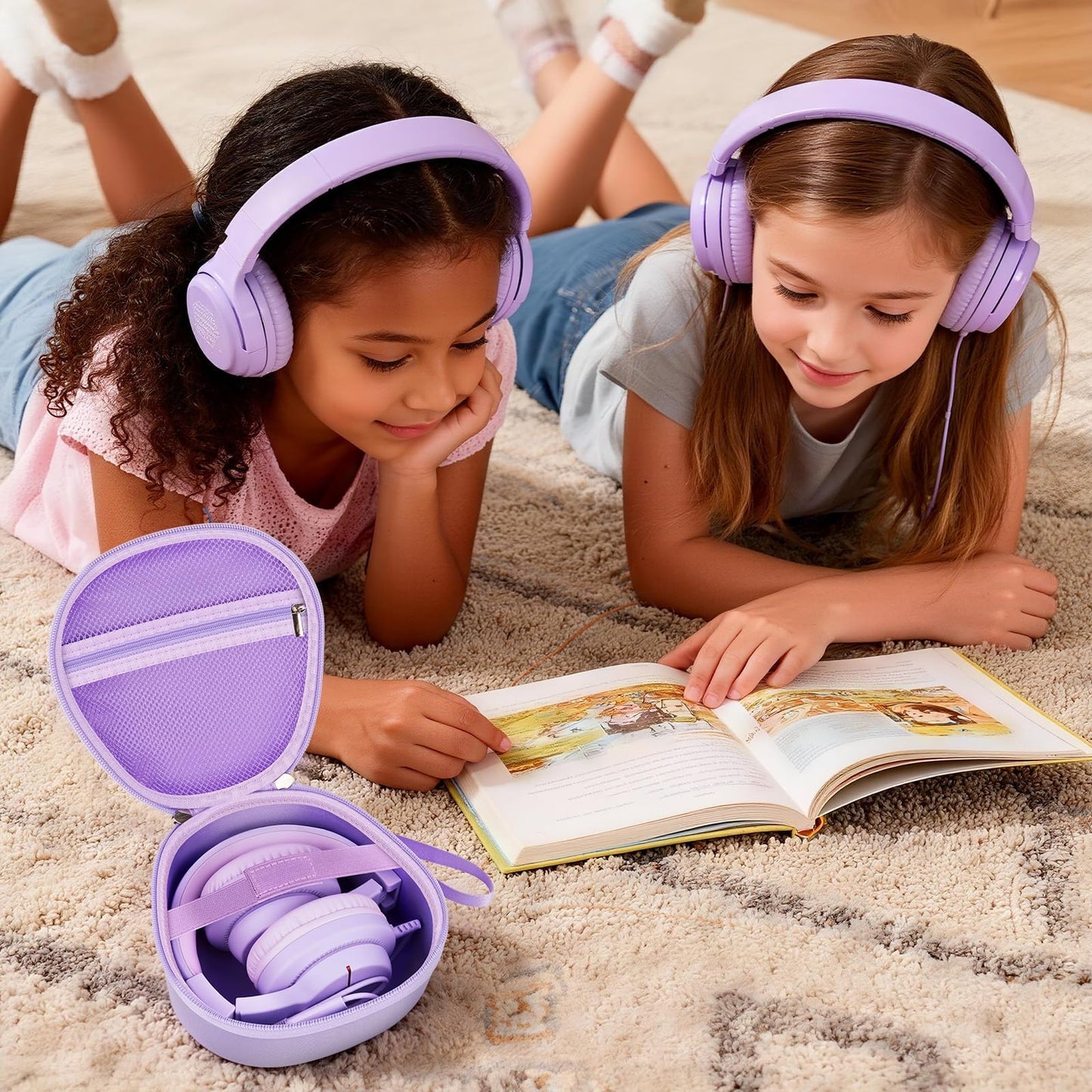 PAIYULE Kids Headphones Case for iClever/for EarFun/for JoySpark/for QearFun/for Candy Bila/for IMYB Foldable Wired Headphones, Earphone Storage for Kid Bluetooth Over Ear Headse - Blue(Box Only)