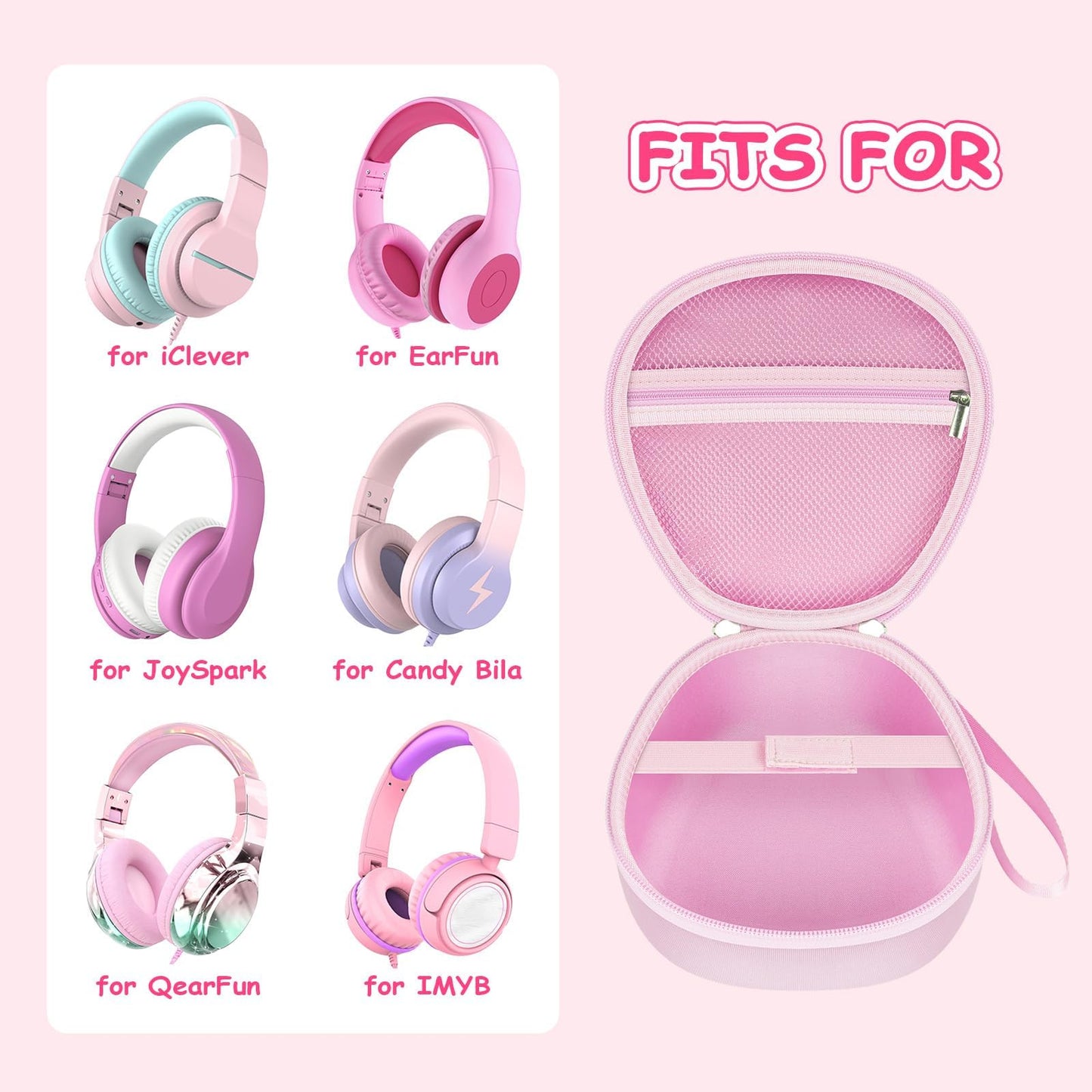 PAIYULE Kids Headphones Case for iClever/for EarFun/for JoySpark/for QearFun/for Candy Bila/for IMYB Foldable Wired Headphones, Earphone Storage for Kid Bluetooth Over Ear Headse - Blue(Box Only)