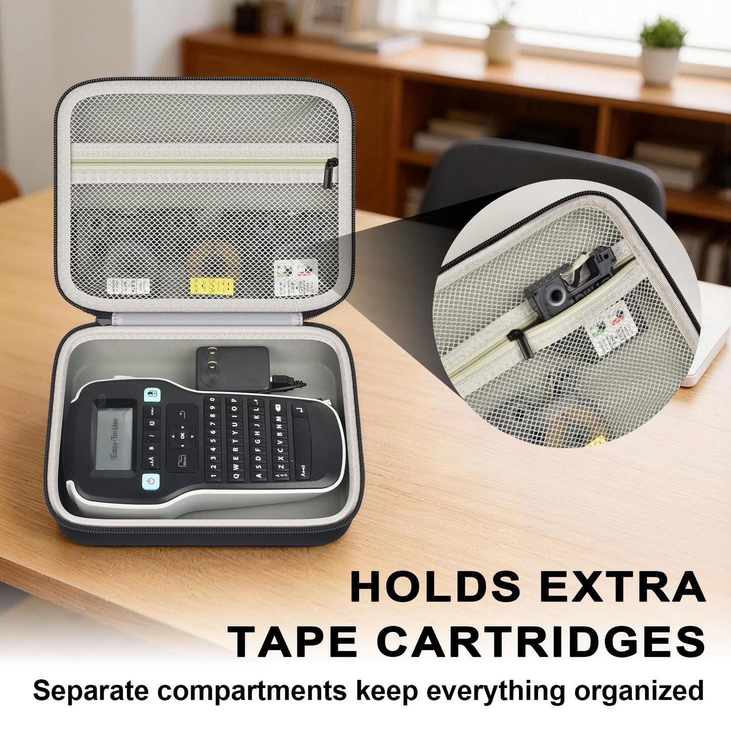 PAIYULE Carrying Case for DYMO LabelManager 160 280 Label Maker, Hard Protective Storage Organizer for Extra Tape Cartridges, Holds Printer and AC Adapter, Lightweight Handle (Case Only)