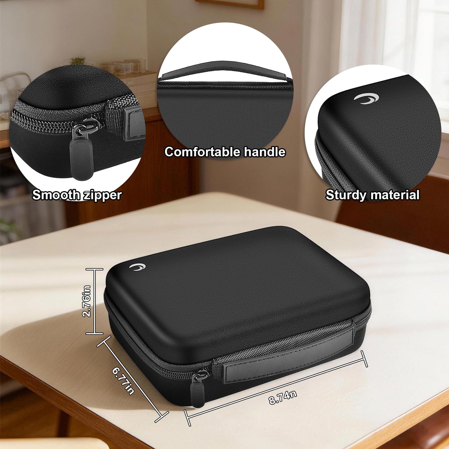 PAIYULE Carrying Case for DYMO LabelManager 160 280 Label Maker, Hard Protective Storage Organizer for Extra Tape Cartridges, Holds Printer and AC Adapter, Lightweight Handle (Case Only)