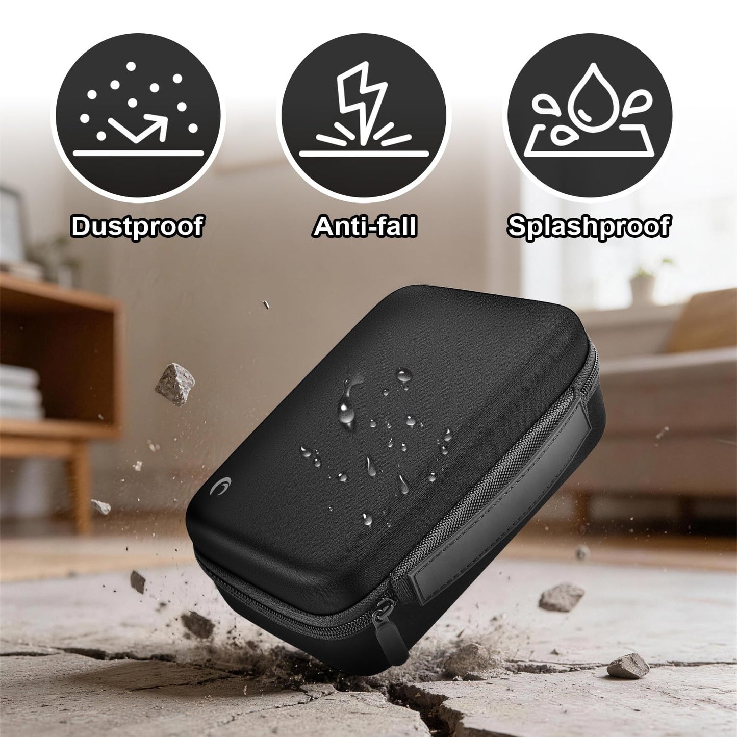 PAIYULE Carrying Case for DYMO LabelManager 160 280 Label Maker, Hard Protective Storage Organizer for Extra Tape Cartridges, Holds Printer and AC Adapter, Lightweight Handle (Case Only)