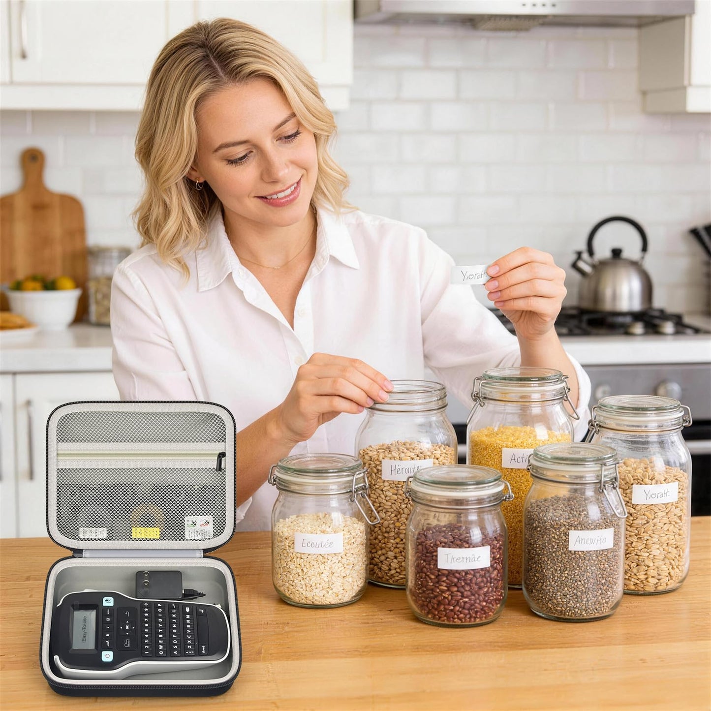PAIYULE Carrying Case for DYMO LabelManager 160 280 Label Maker, Hard Protective Storage Organizer for Extra Tape Cartridges, Holds Printer and AC Adapter, Lightweight Handle (Case Only)