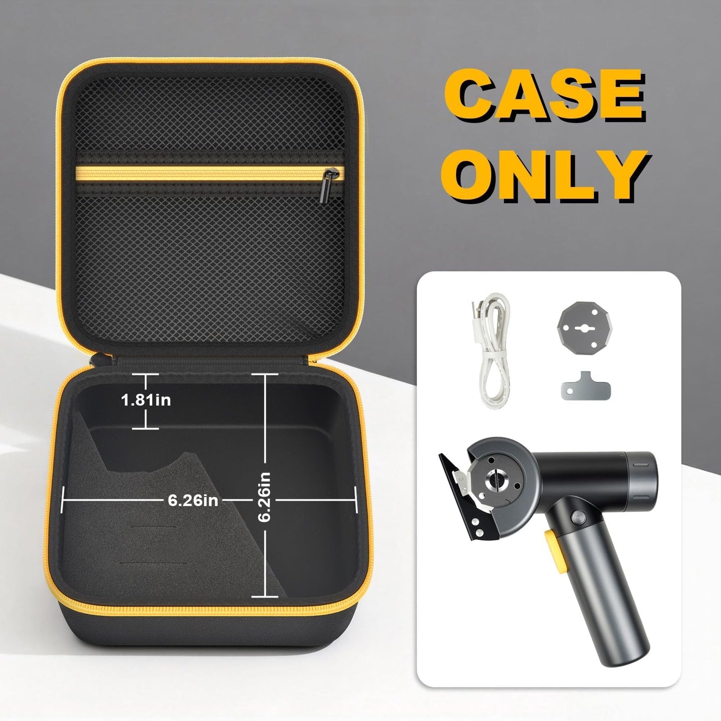 PAIYULE Case Compatible with Fanttik C8 Nano Cordless Electric Scissors, Tool Cutting Storage Box Bag, Fabric Cardboard Paper Cutter Organizer Holder with Accessories Pocket-Black(Case Only)