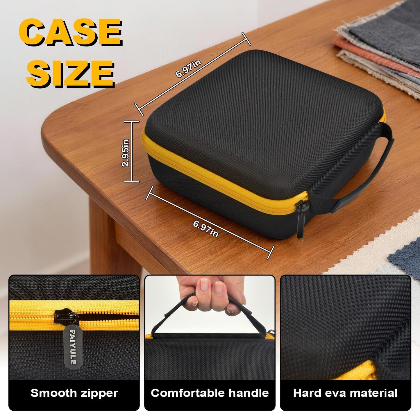 PAIYULE Case Compatible with Fanttik C8 Nano Cordless Electric Scissors, Tool Cutting Storage Box Bag, Fabric Cardboard Paper Cutter Organizer Holder with Accessories Pocket-Black(Case Only)