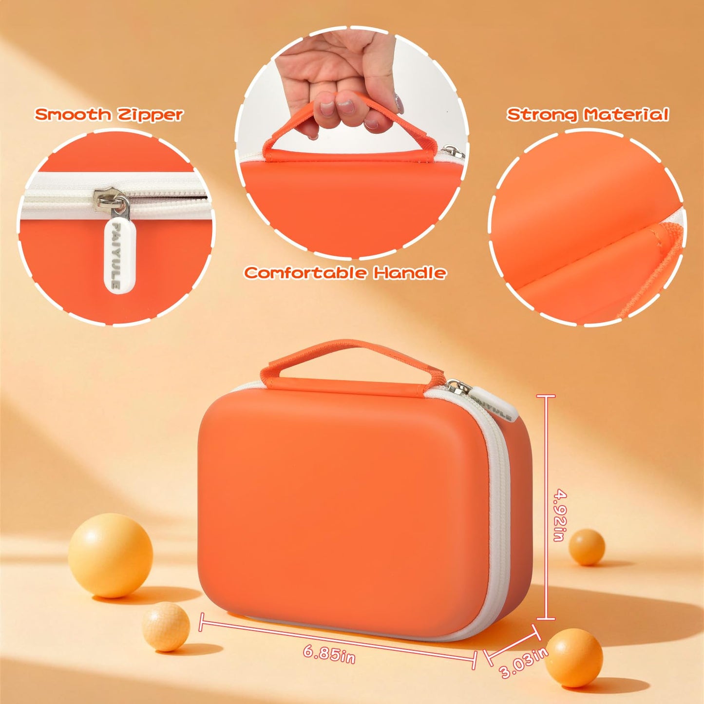 PAIYULE Kids Instant Print Camera Case Compatible with ETIKEZ for GREENKINDER for Yusuuo for HODDRCCN for Cowilax for Yehtta for Gofunly Digital Video Prints Paper Bag (Box Only)-Orange
