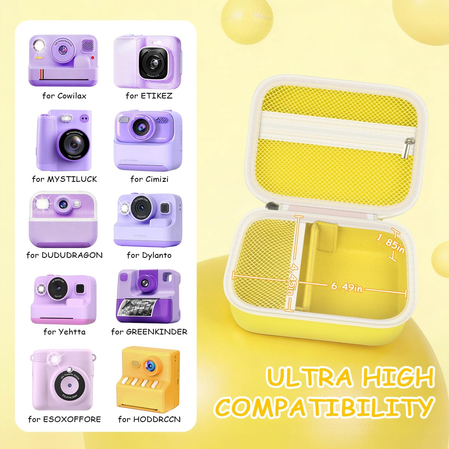 PAIYULE Kids Instant Print Camera Case Compatible with ETIKEZ for GREENKINDER for Yusuuo for HODDRCCN for Cowilax for Yehtta for Gofunly Digital Video Prints Paper Bag (Box Only)-Orange
