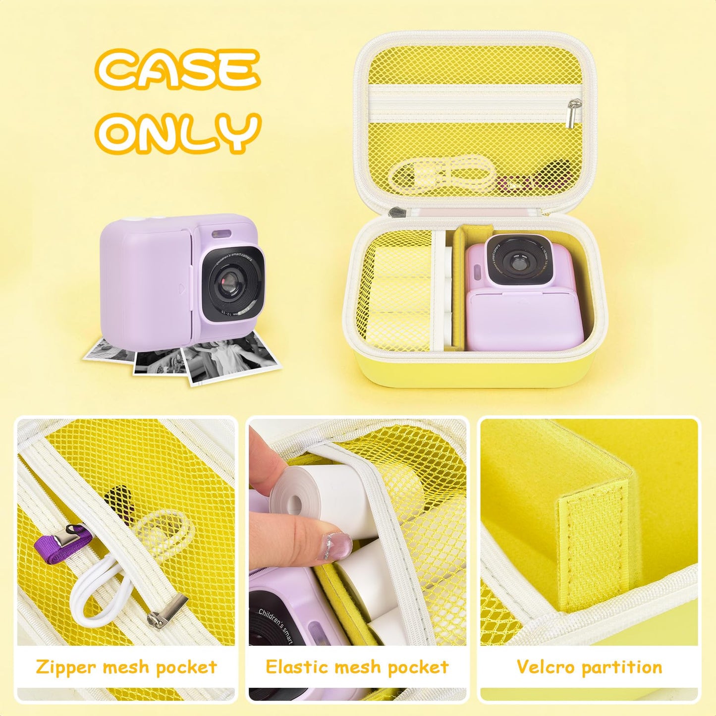 PAIYULE Kids Instant Print Camera Case Compatible with ETIKEZ for GREENKINDER for Yusuuo for HODDRCCN for Cowilax for Yehtta for Gofunly Digital Video Prints Paper Bag (Box Only)-Orange