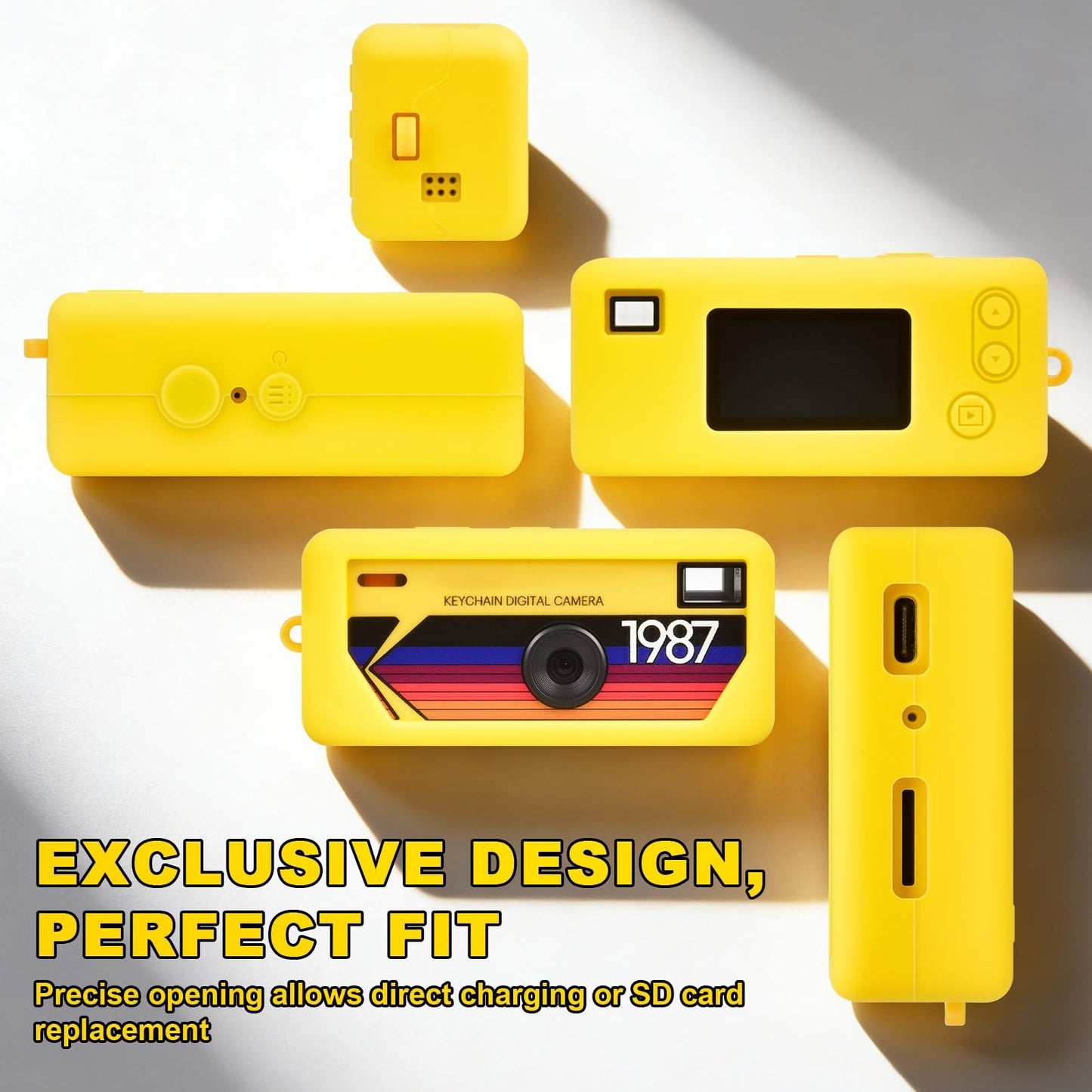 PAIYULE Silicone Case for Kodak CHARMERA Keychain Digital Camera Blind Box, Photo Mini Keychain Camera Sleeve with Precise Cutouts & Scratch Protection - Camera NOT Included (Transparent)