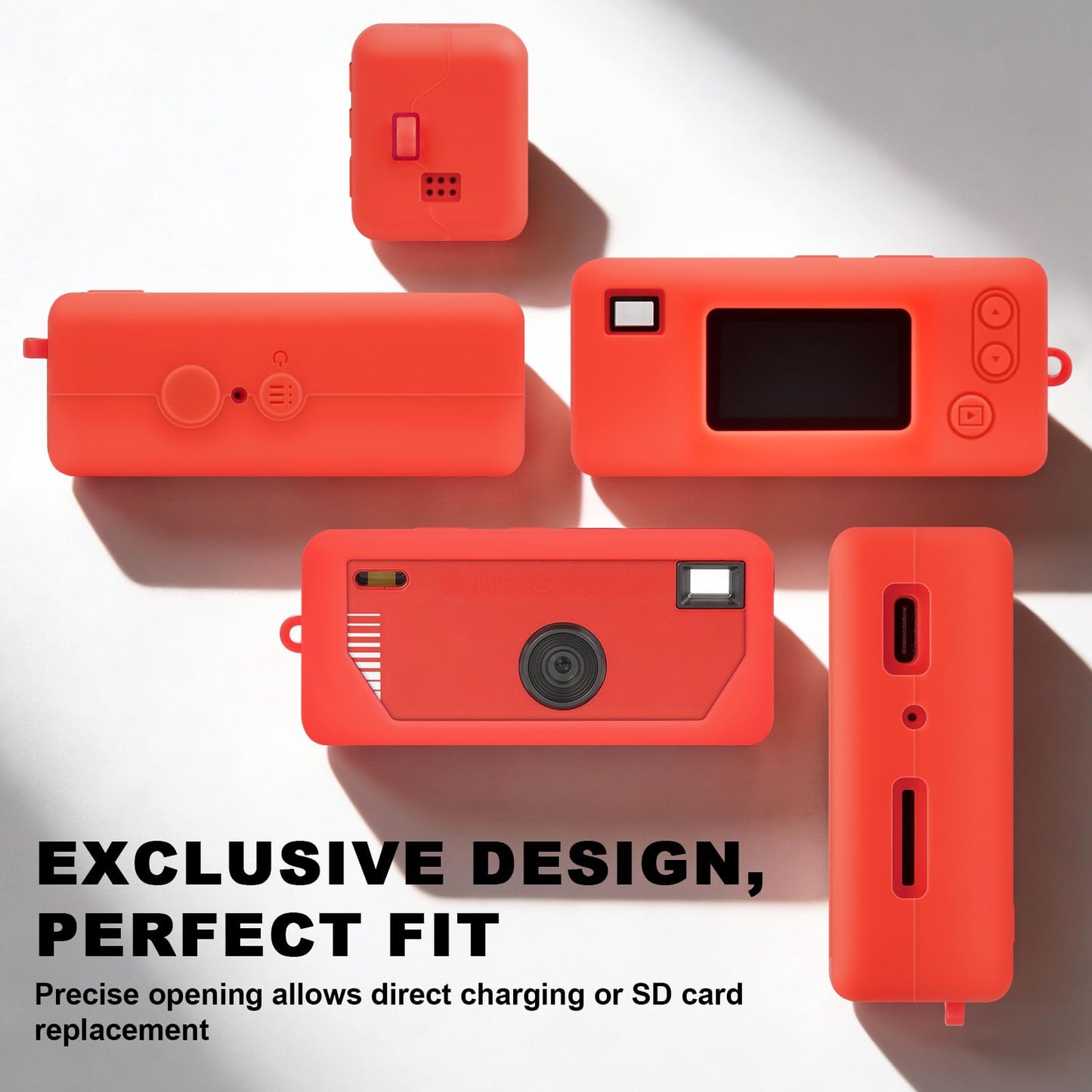 PAIYULE Silicone Case for Kodak CHARMERA Keychain Digital Camera Blind Box, Photo Mini Keychain Camera Sleeve with Precise Cutouts & Scratch Protection - Camera NOT Included (Transparent)