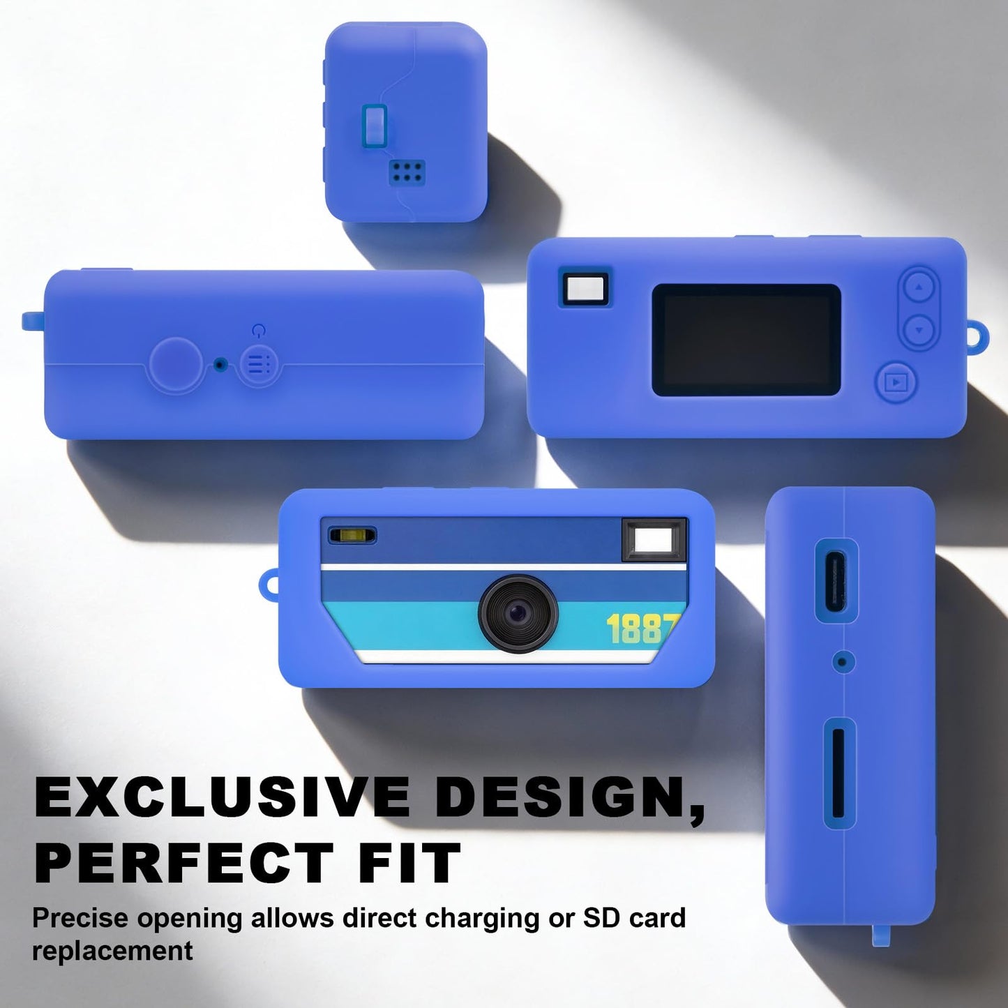 PAIYULE Silicone Case for Kodak CHARMERA Keychain Digital Camera Blind Box, Photo Mini Keychain Camera Sleeve with Precise Cutouts & Scratch Protection - Camera NOT Included (Transparent)