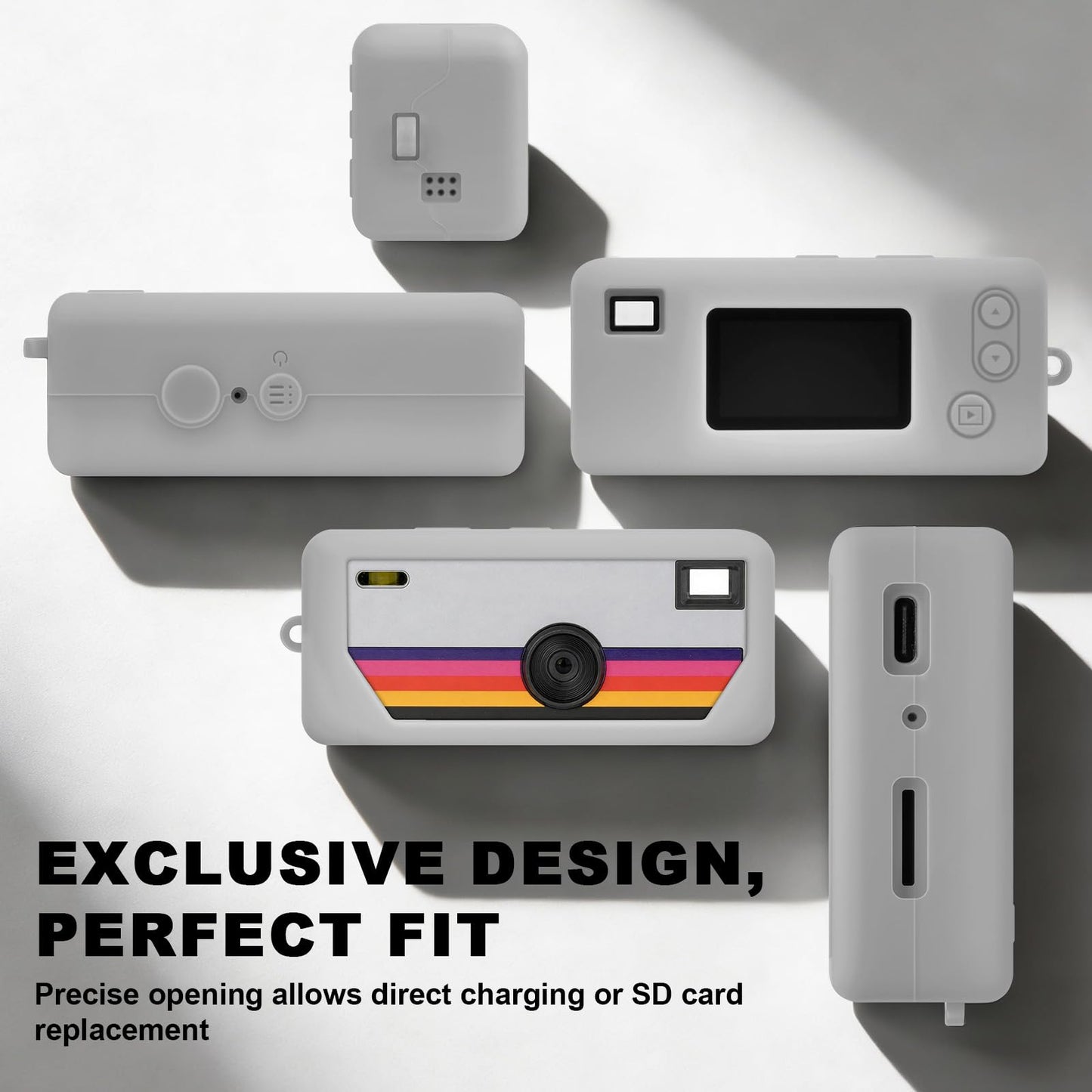 PAIYULE Silicone Case for Kodak CHARMERA Keychain Digital Camera Blind Box, Photo Mini Keychain Camera Sleeve with Precise Cutouts & Scratch Protection - Camera NOT Included (Transparent)