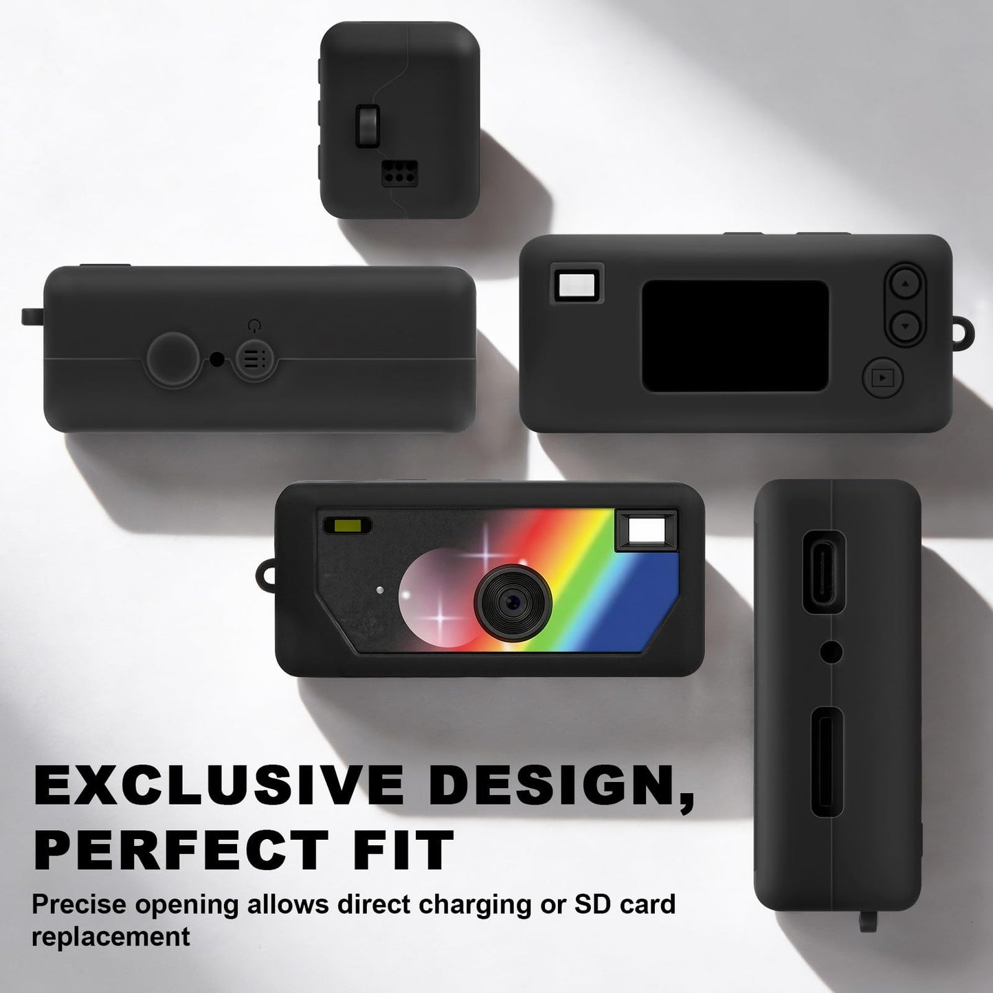 PAIYULE Silicone Case for Kodak CHARMERA Keychain Digital Camera Blind Box, Photo Mini Keychain Camera Sleeve with Precise Cutouts & Scratch Protection - Camera NOT Included (Transparent)