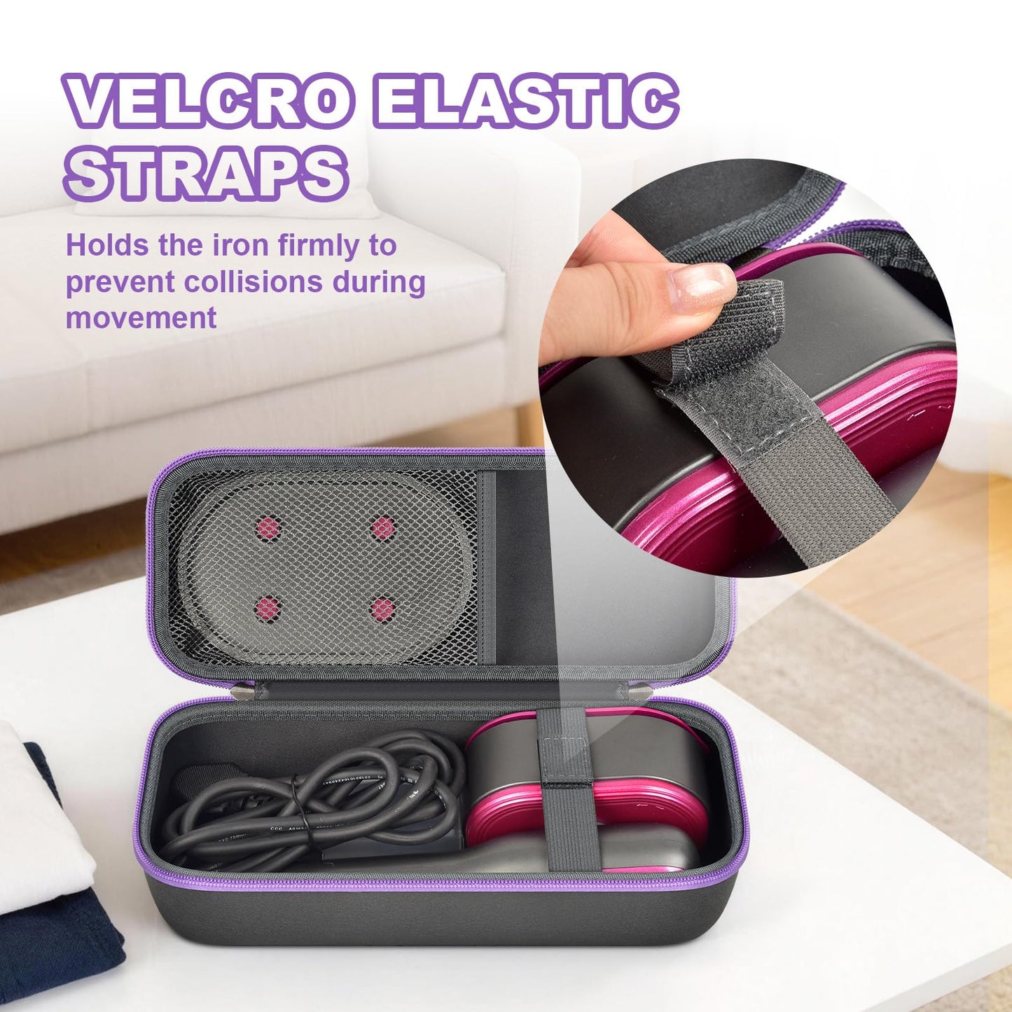 PAIYULE Portable Steamer Travel Case, Storage Bag Compatible with DRFLASH Handheld Clothes Steamer, Organized with Mesh Pocket for Accessories (Case Only), Dark Gray