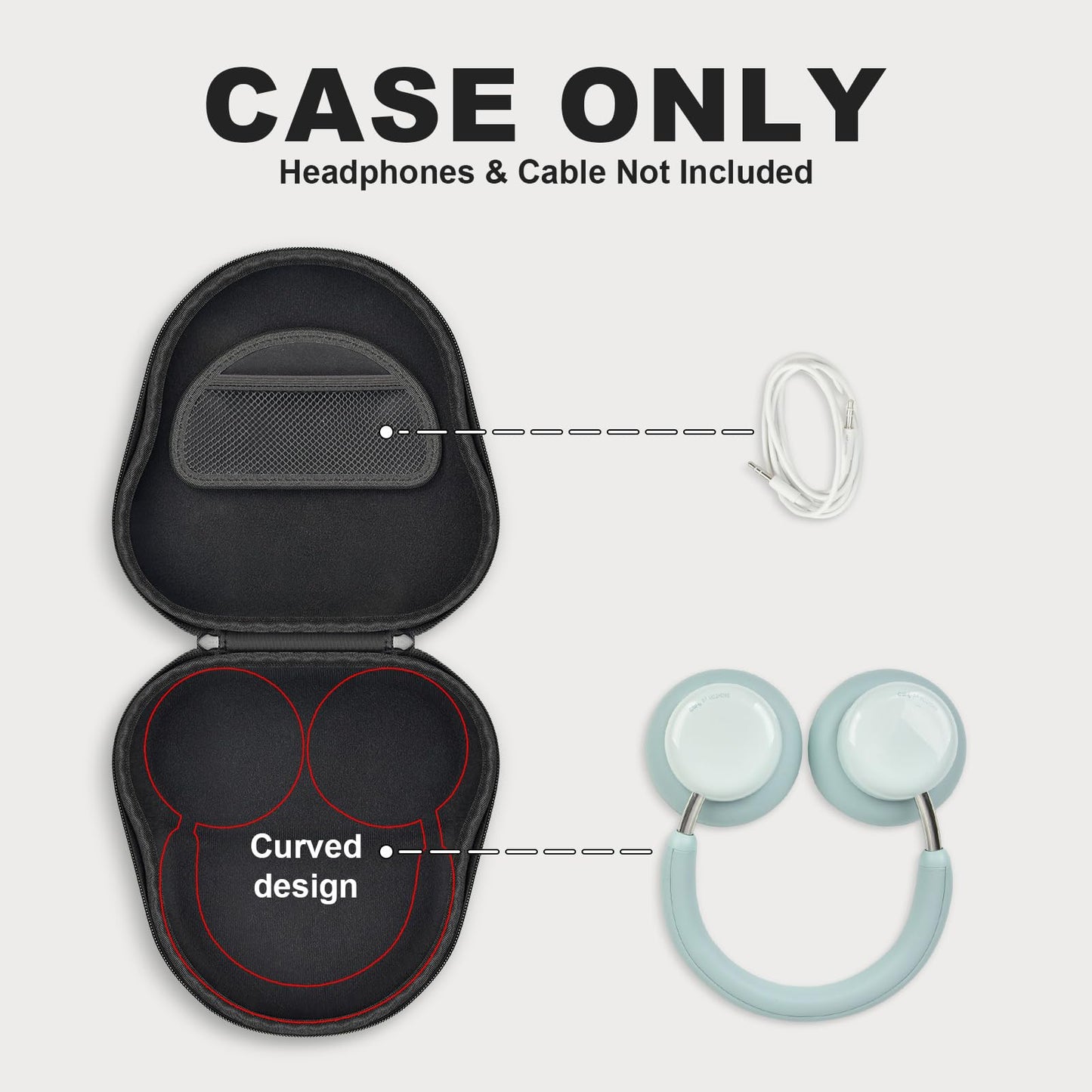 Paiyule Headphone Case for CMF by Nothing Headphone Pro Active Noise Canceling Wireless Headphones Protective Hard Shell Travel Carrying Bag with Cable Storage Compartment, Black(Case Only)