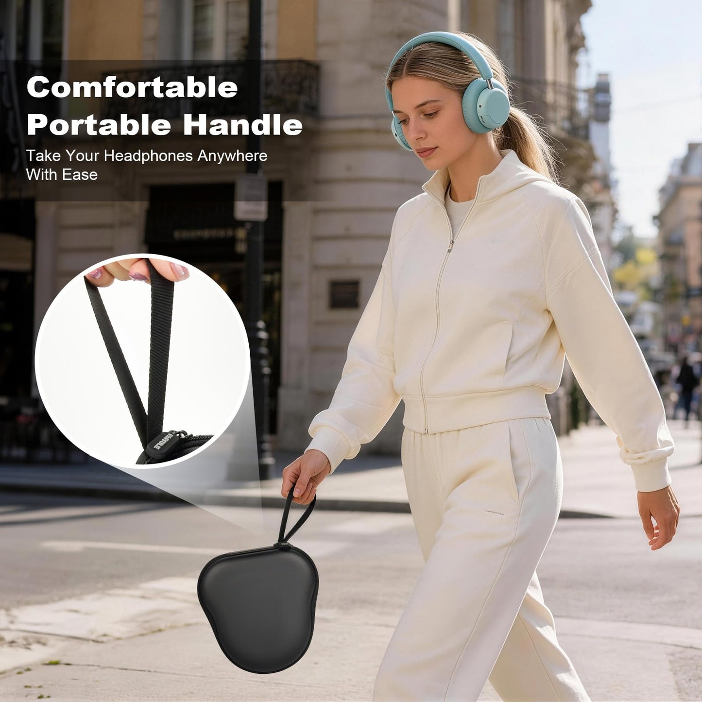 Paiyule Headphone Case for CMF by Nothing Headphone Pro Active Noise Canceling Wireless Headphones Protective Hard Shell Travel Carrying Bag with Cable Storage Compartment, Black(Case Only)