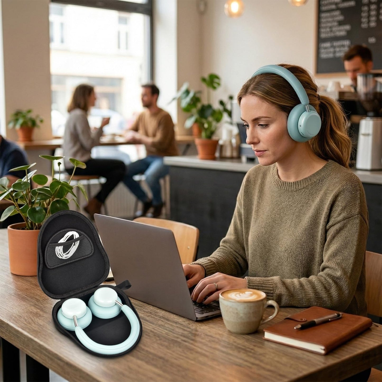 Paiyule Headphone Case for CMF by Nothing Headphone Pro Active Noise Canceling Wireless Headphones Protective Hard Shell Travel Carrying Bag with Cable Storage Compartment, Black(Case Only)