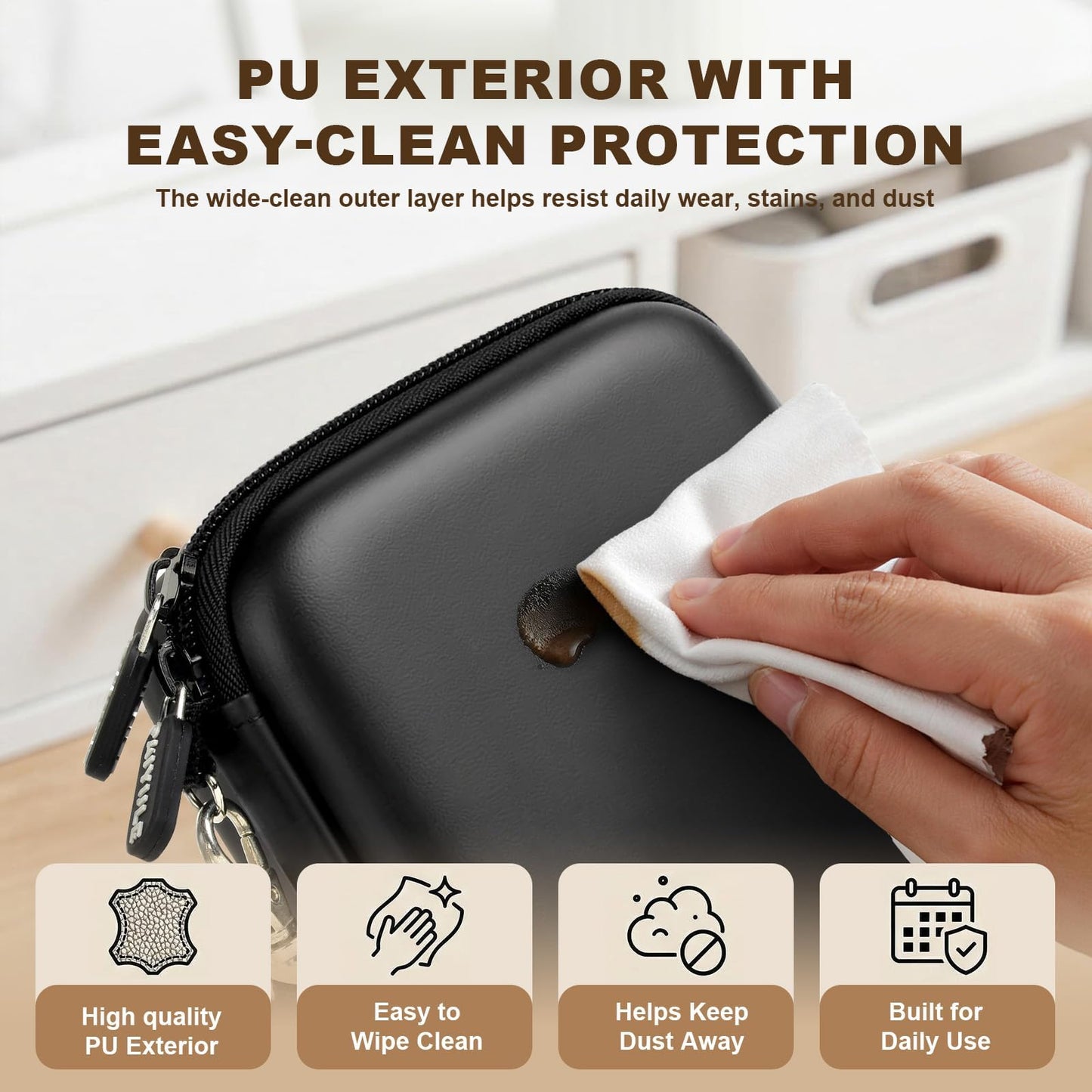 PAIYULE Carrying Case for TENS Unit for Belifu for AUVON, Muscle Stimulator Storage Organizer for Replacement Pads/Cables, Protective Portable Box with Adjustable Divider and Mesh Pocket(Box Only)